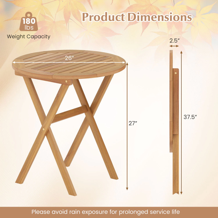 Hivvago Outdoor Side Table With Slatted Tabletop And X-Shaped Structure
