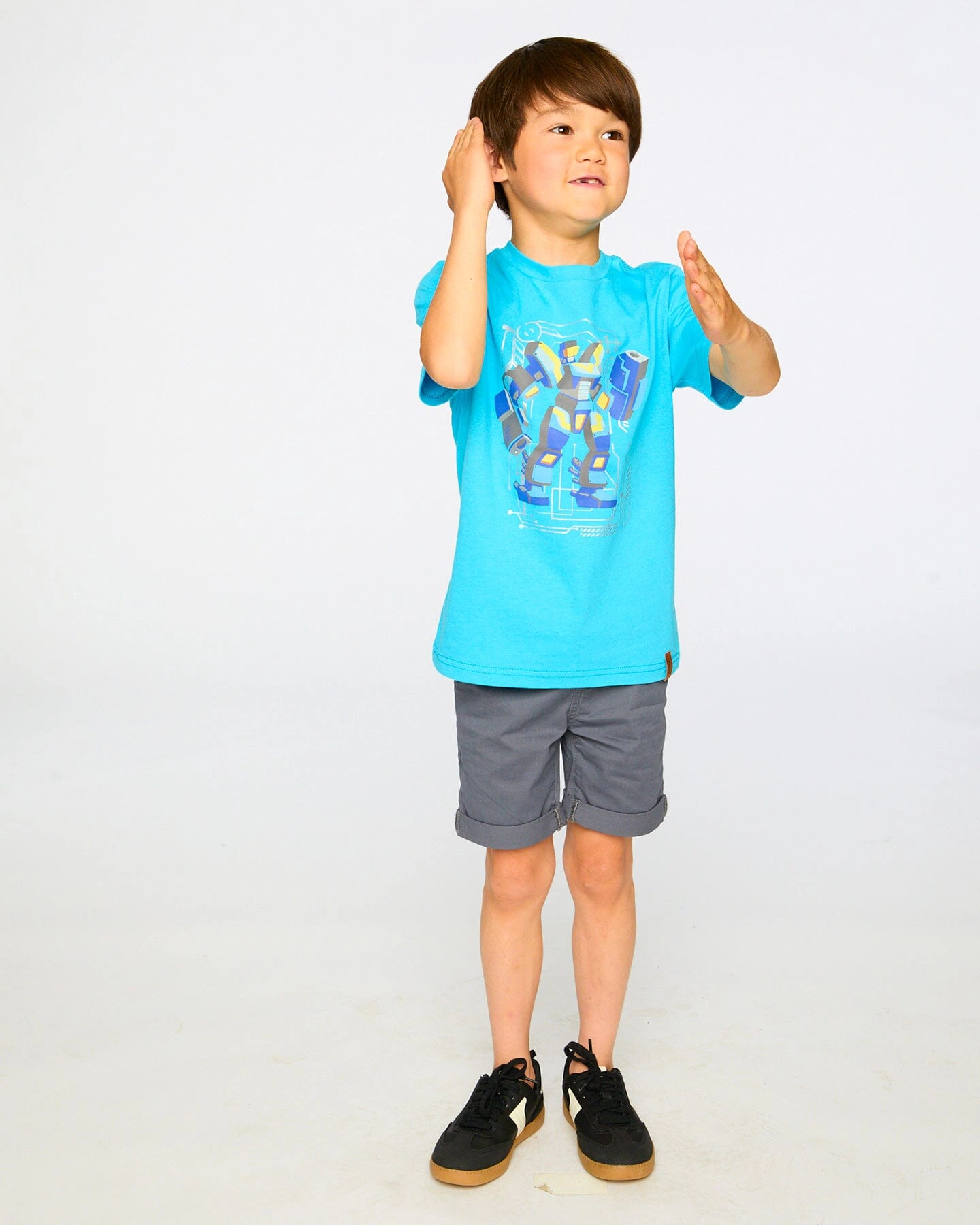 Deux par Boys Organic Cotton Jersey Transformer Graphic Print T-Shirt