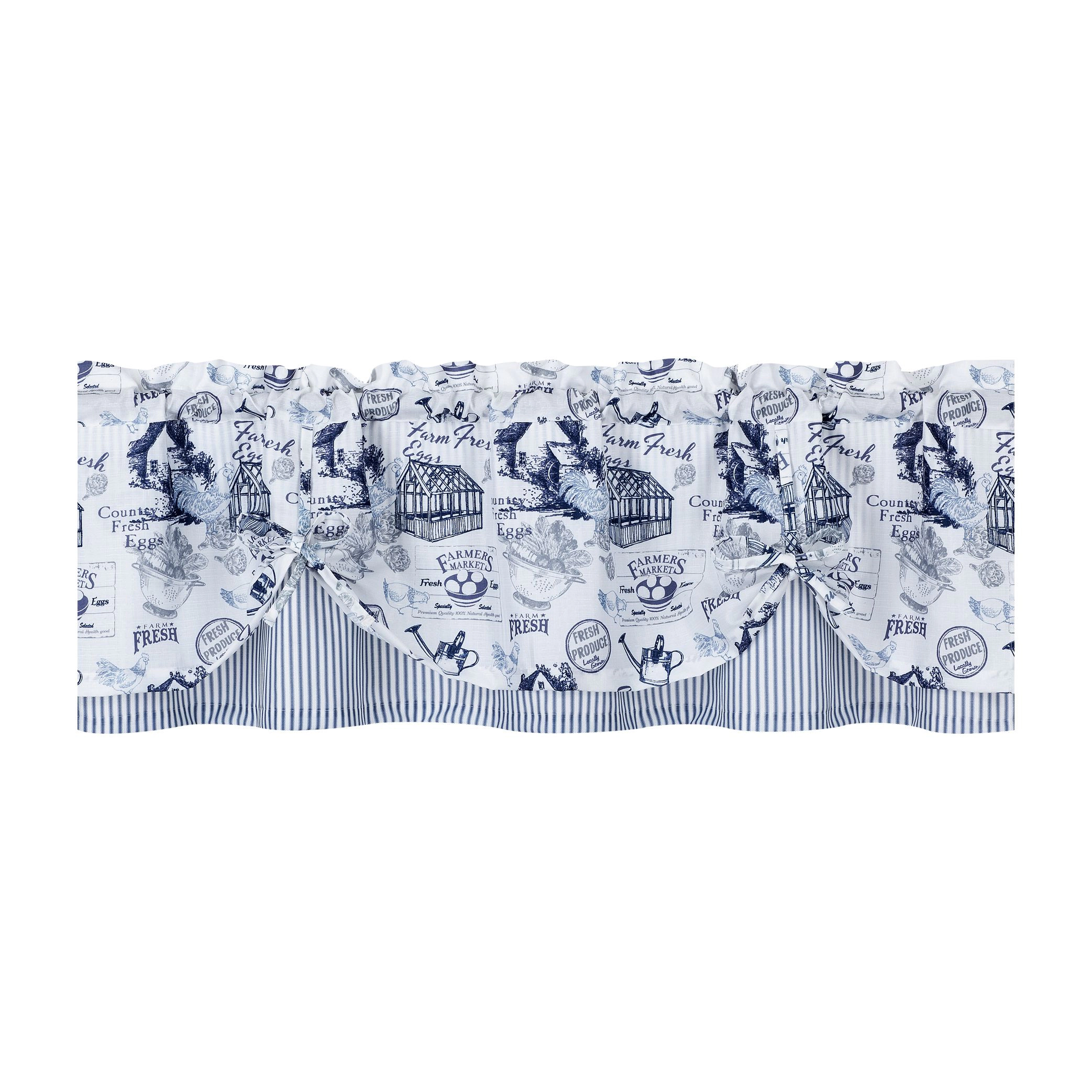 Kate Aurora Rooster Toile Complete 3 Pc Café  Kitchen Curtain Tier And Valance Set