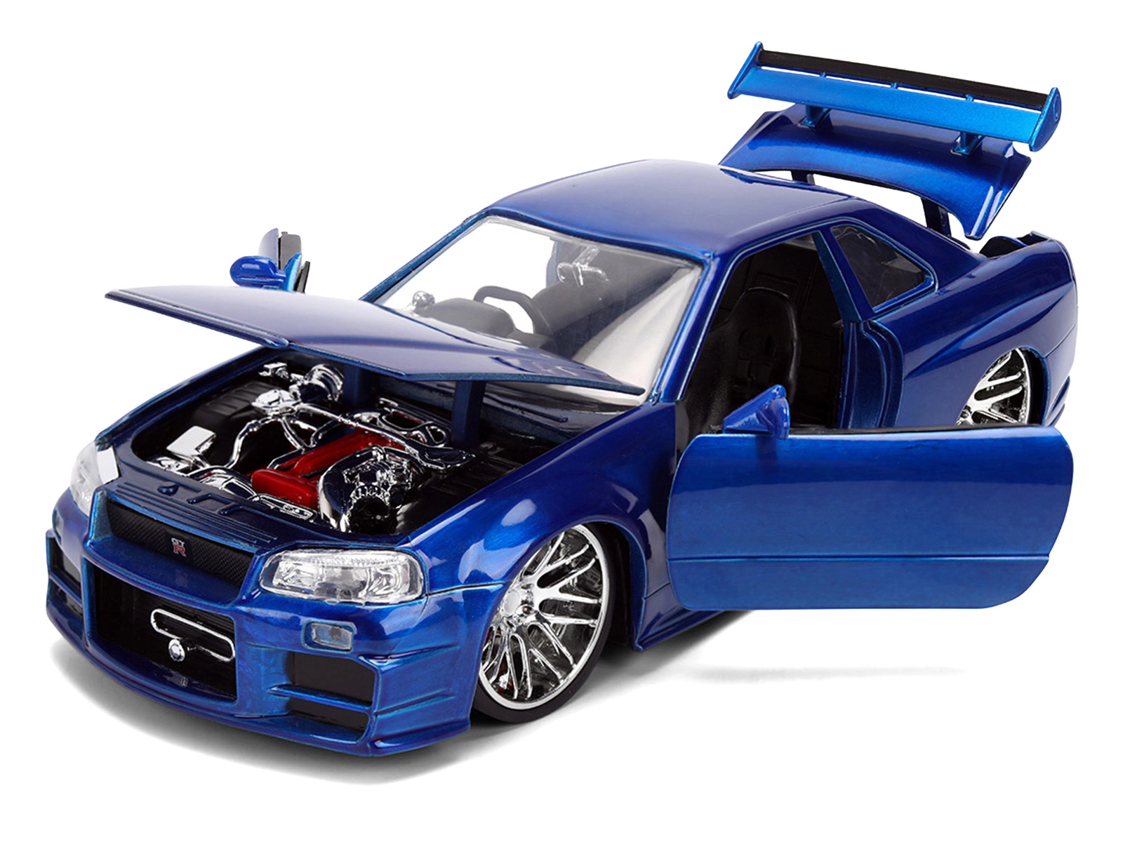Jada Brian's Nissan Skyline GT-R (R34) RHD (Right Hand Drive) Blue Color Brush Finish 25 Years of Fast &