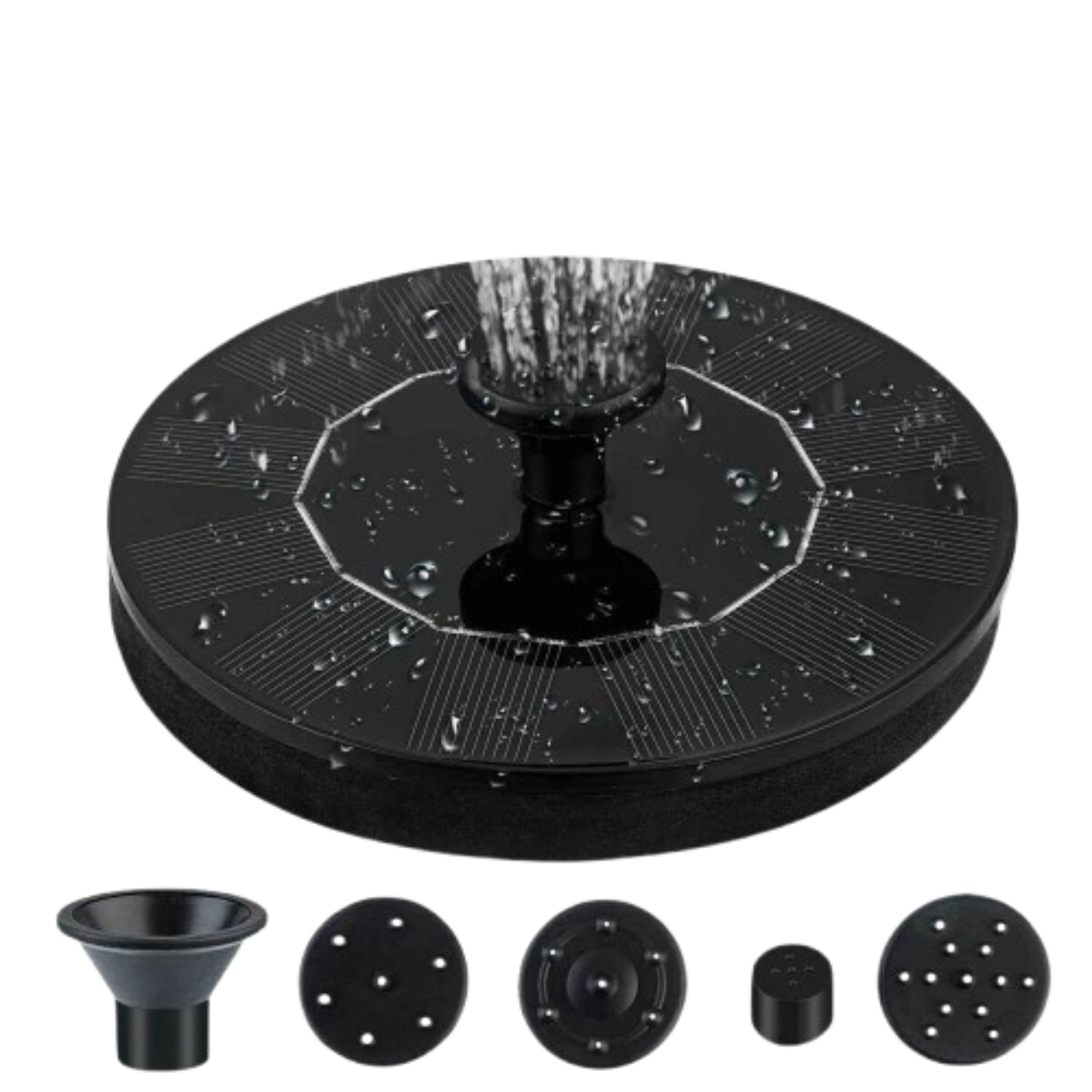 Home Collection 1.4W Solar Bird Bath Fountain Pump with 4 Nozzles