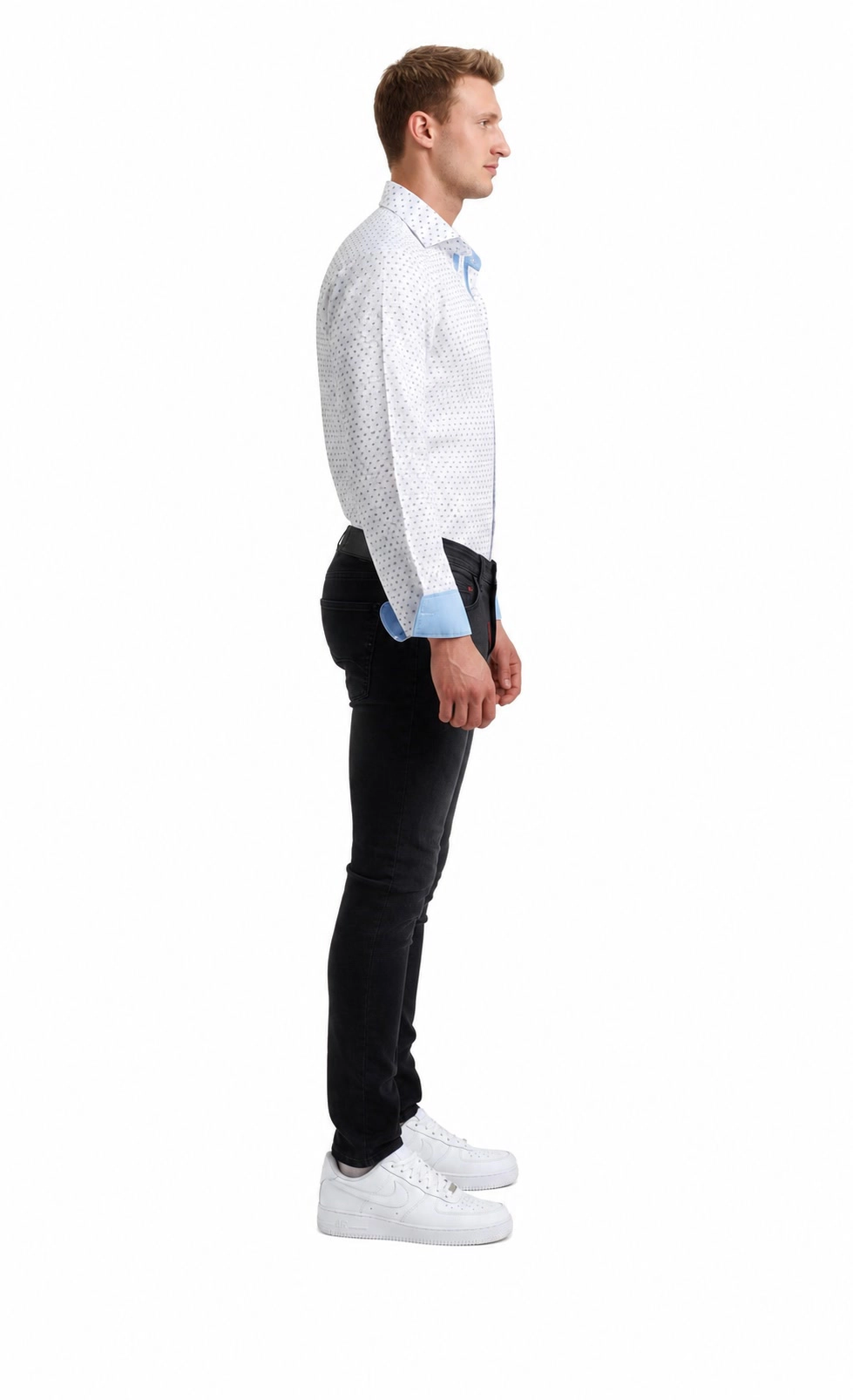 Elie Balleh Slim Fit Mens Modern Ditsy Print Shirt