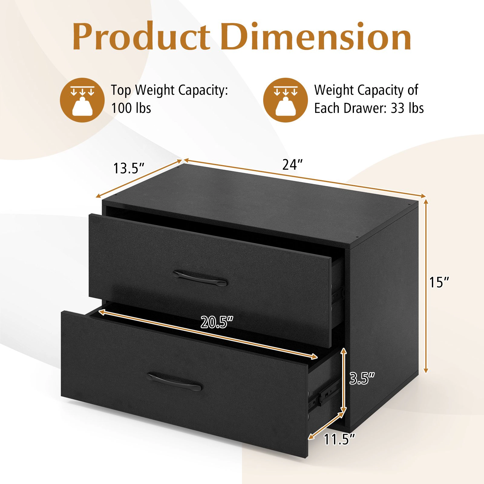SlickBlue 2 Drawer Storage Organizer Cabinet with Stackable Design