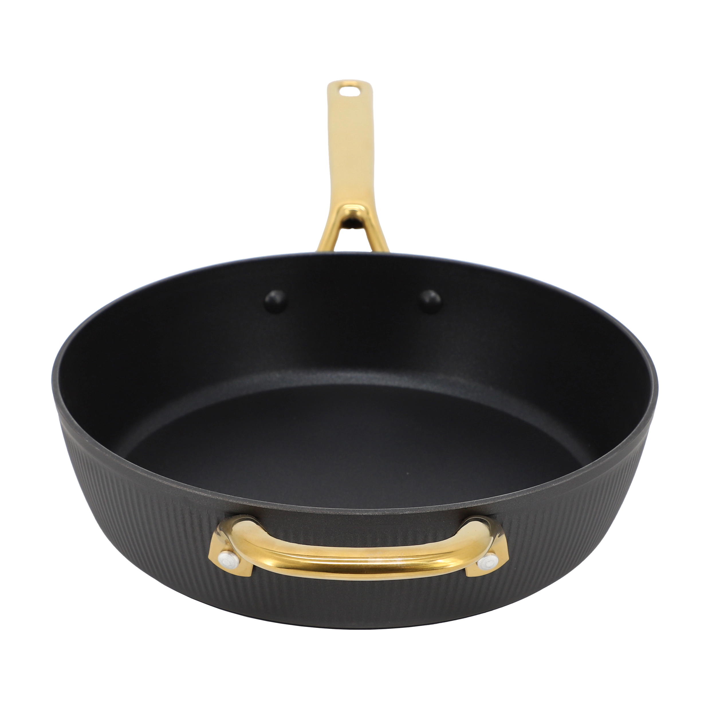 Oster Abbottsford 4 Quart Nonstick Aluminum Saute Pan with Glass Lid in Black
