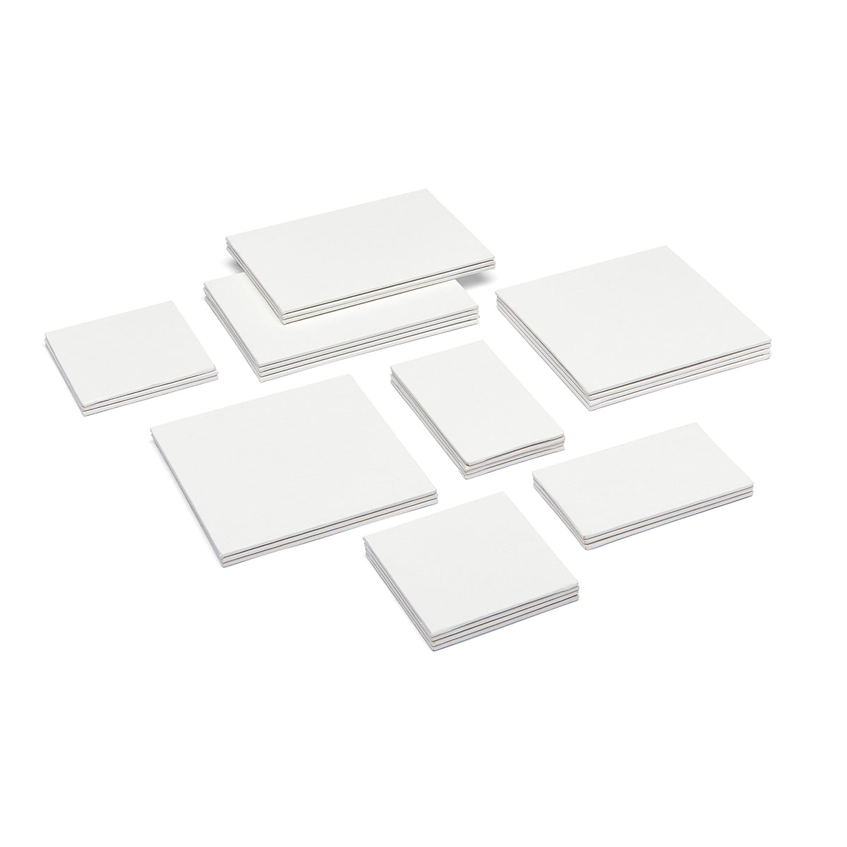 KINGART Classic Canvas Panels – Mixed Sizes 28 Pack (3x5, 4x4, 5x7, 6x6)