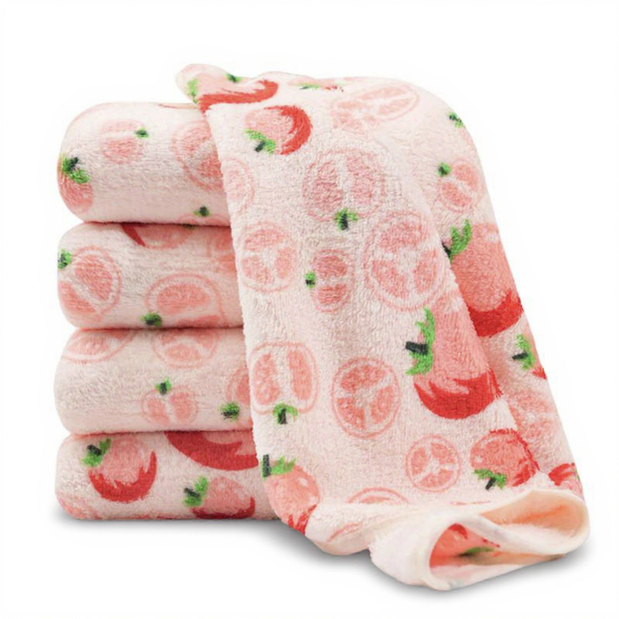 Alilang Unisex Fruit Pattern Kitchen Towels 3 Piece Set Soft Absorbent Lightweight Dish Towels for Everyday Cleaning