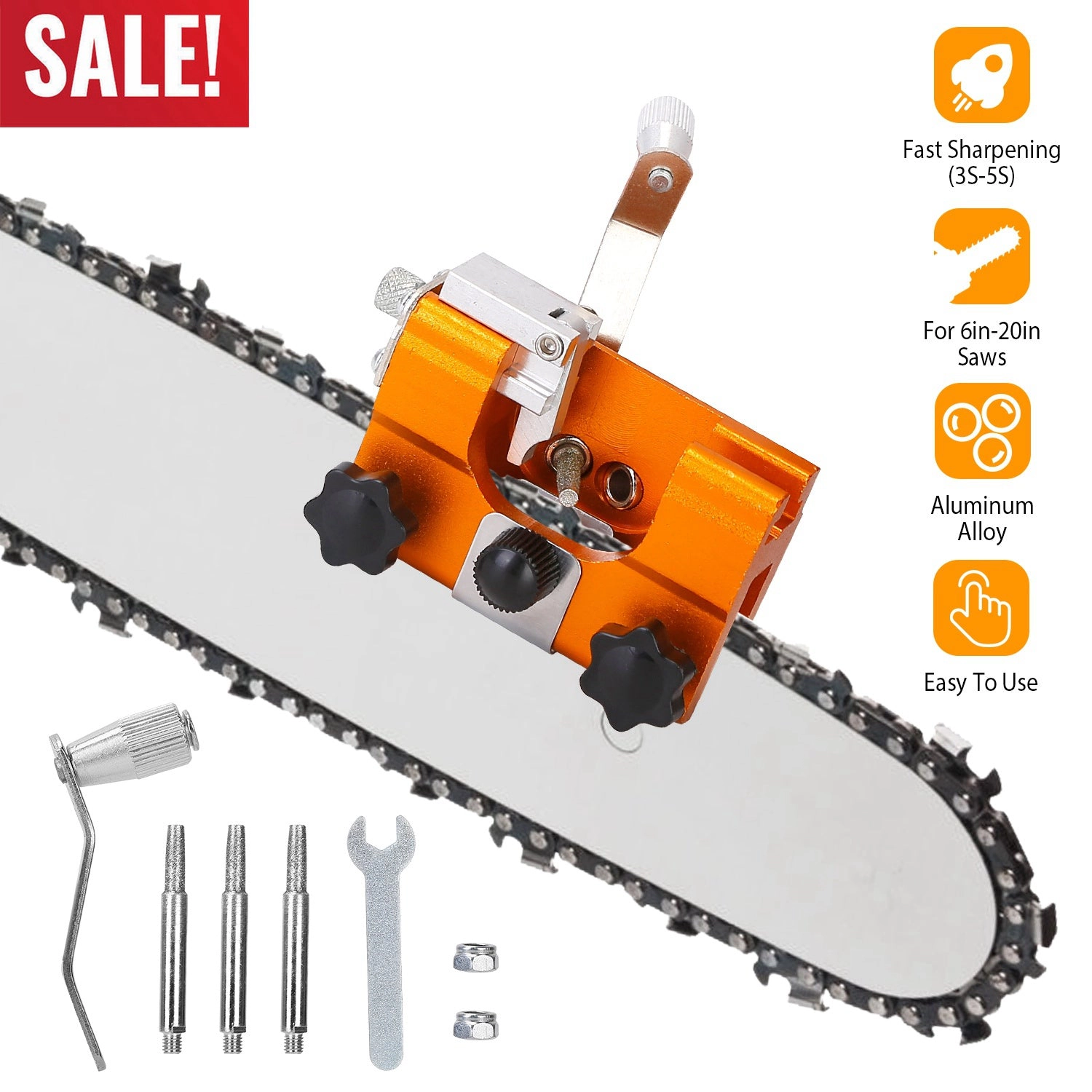 GBruno Hand Crank Chainsaw Sharpener Kit