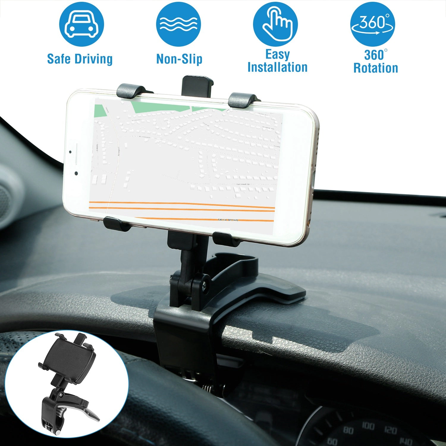 GBruno 360° Rotating Dashboard Phone Holder