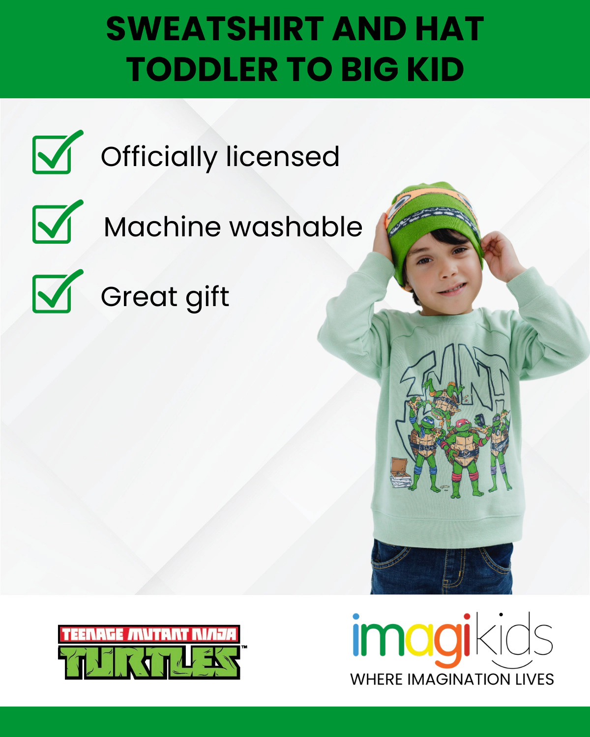 Teenage Mutant Ninja Turtles Boys' 2-Piece Fleece Sweatshirt and Hat Set