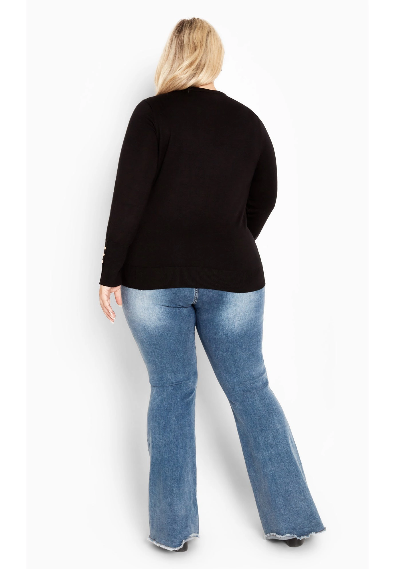 Avenue Women's Plus Lara Button Sweater