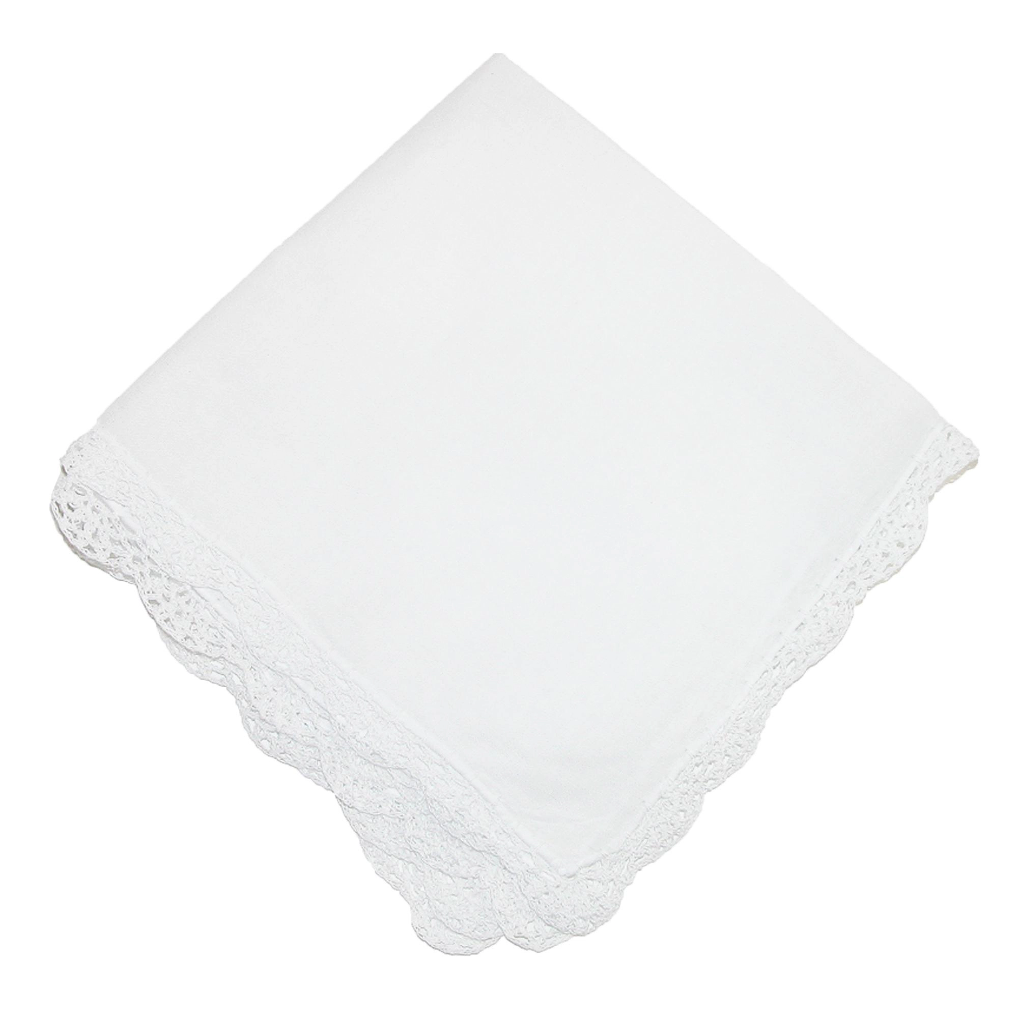CTM Women's Cotton Bonnie Lace Handkerchief