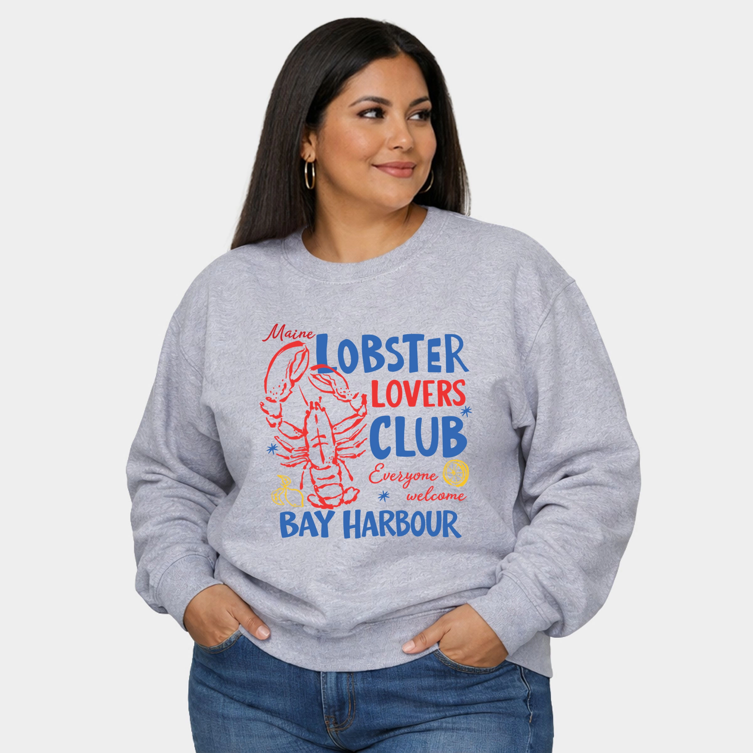 Simply Sage Market - Lobster Lovers Club Bay Harbour  Women's Plus Sized Graphic Sweatshirt