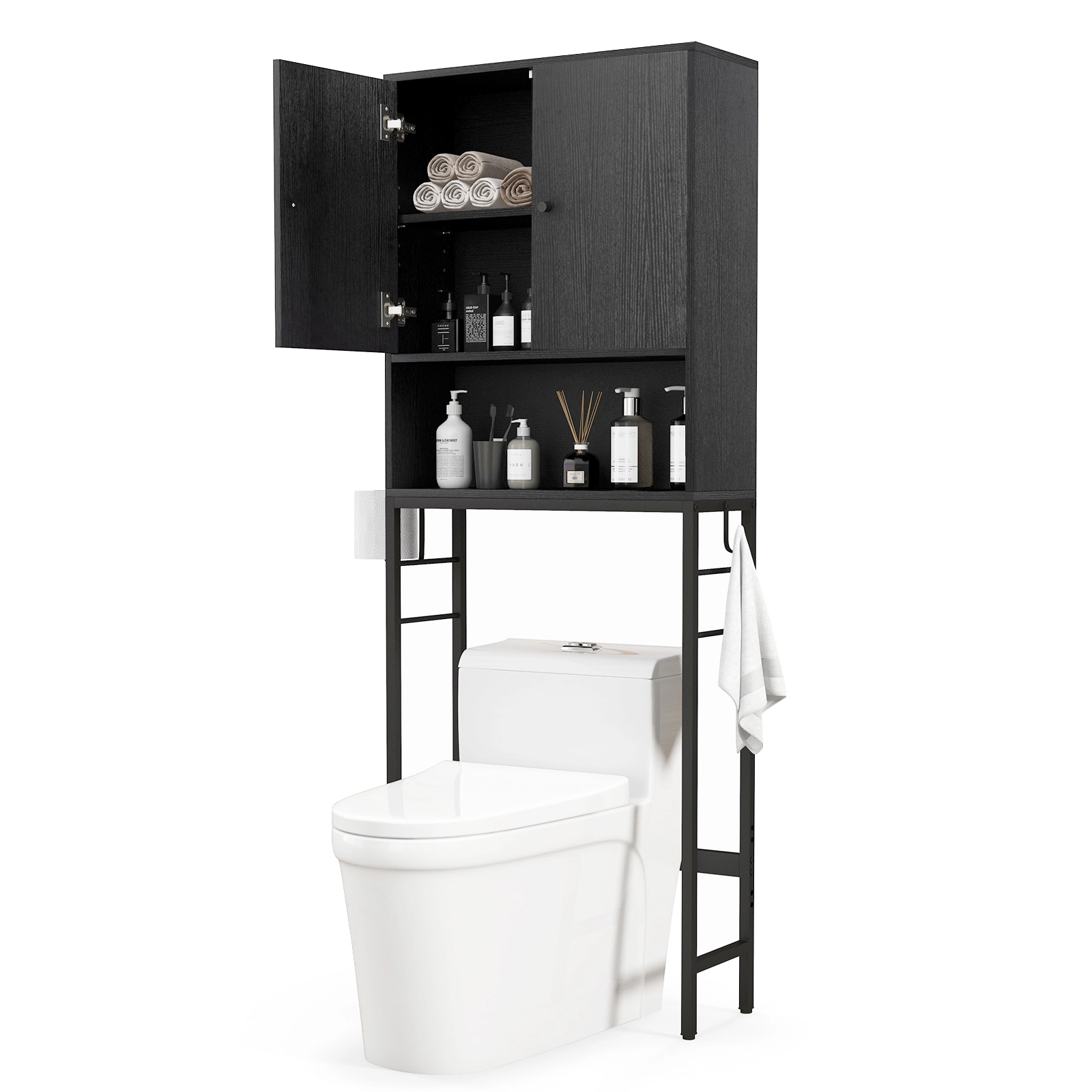 Glintex Over-the-Toilet Cabinet with 2 Doors Rust-Resistant Finish and 132-Lb Load