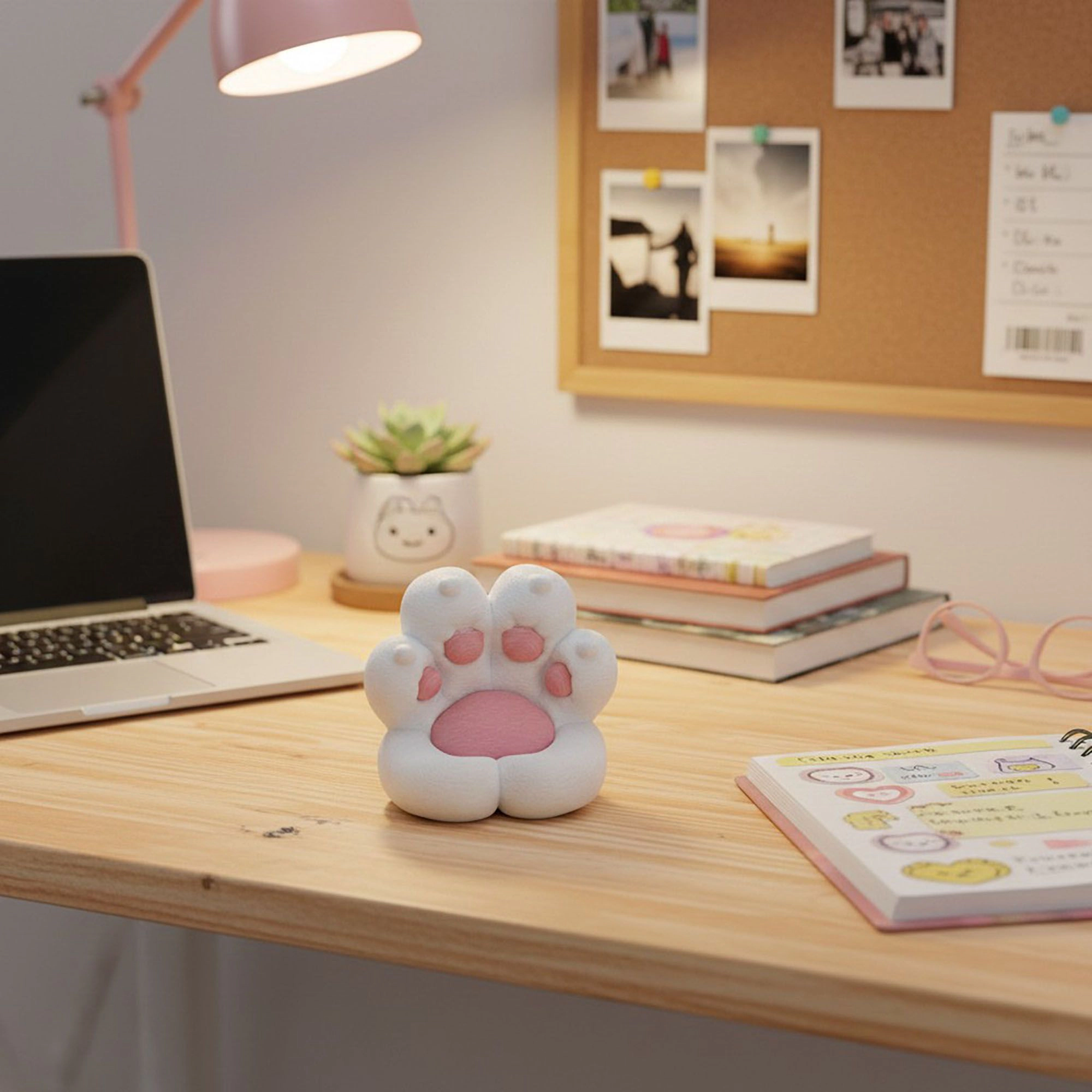Alilang Unisex Paw Shape Desk Toy Phone Stand Soft Squishy Decorative Desktop Accessory