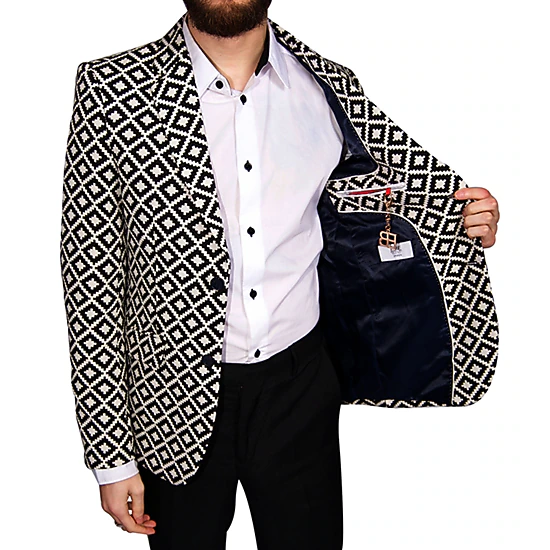 Elie Balleh Men's Slim Fit Postage Stap Sports Coat Jacket