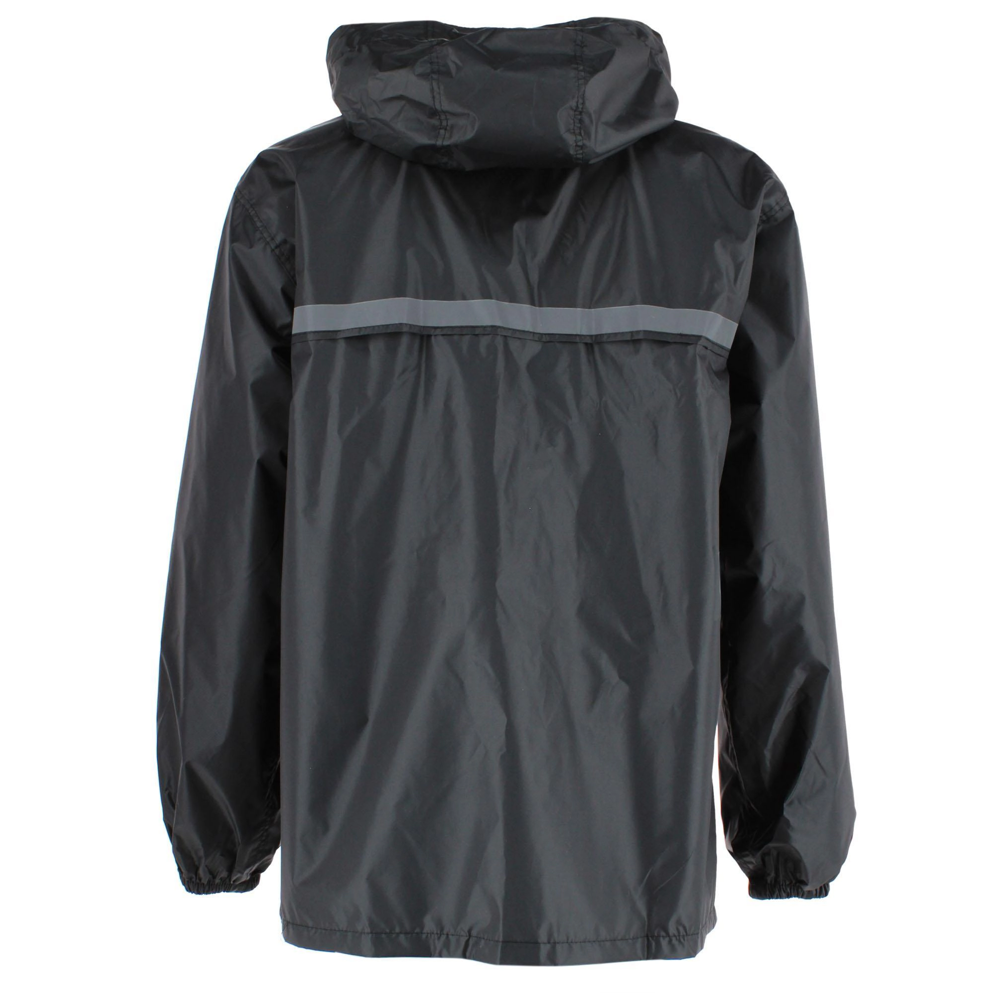 CTM Adult Reusable Water Resistant Rain Jacket with Hood and Pockets