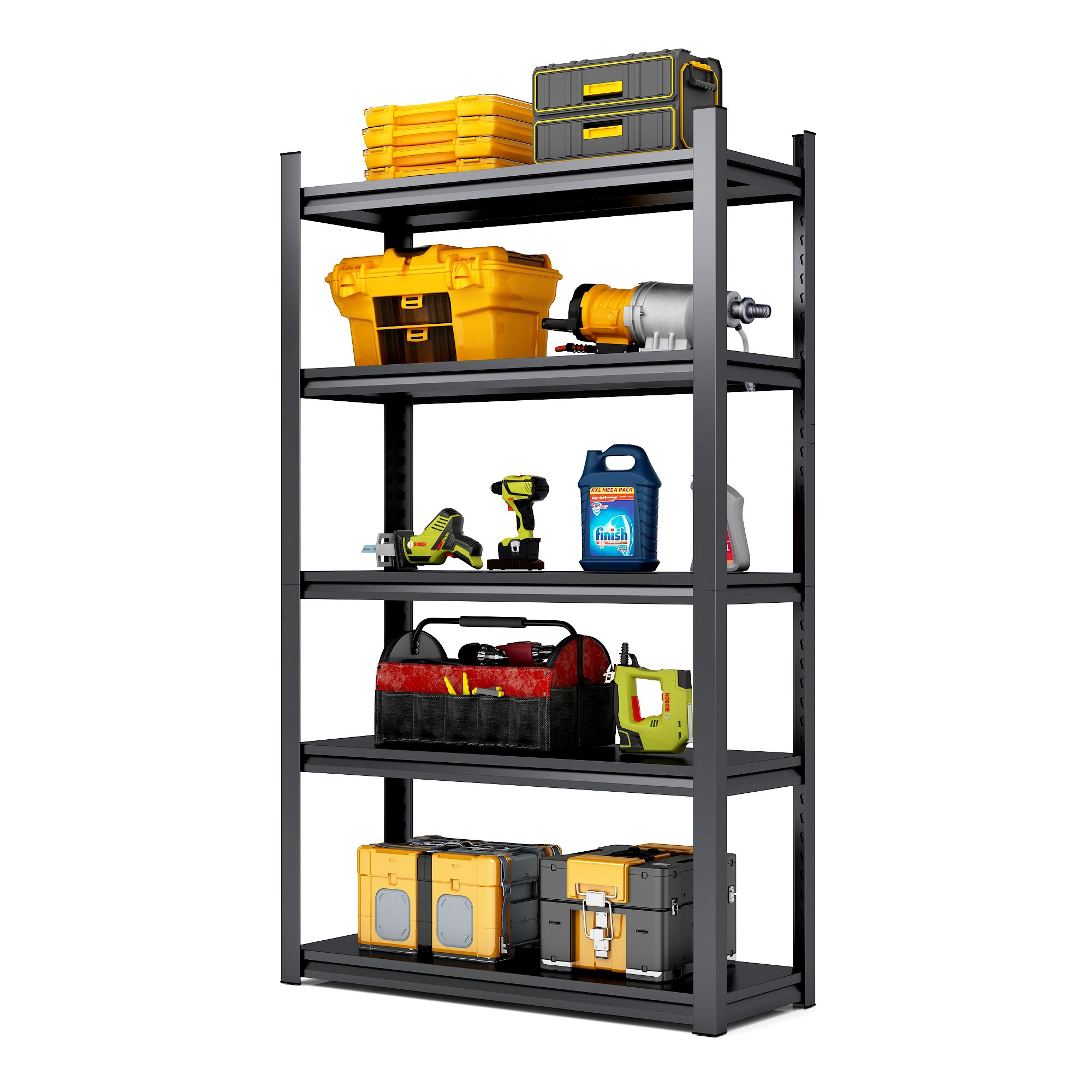 Flynama 5 Tier Metal Shelving 2000 LBS 78 in H x 18 in D Heavy Duty Adjustable Garage Storage Utility Rack Black