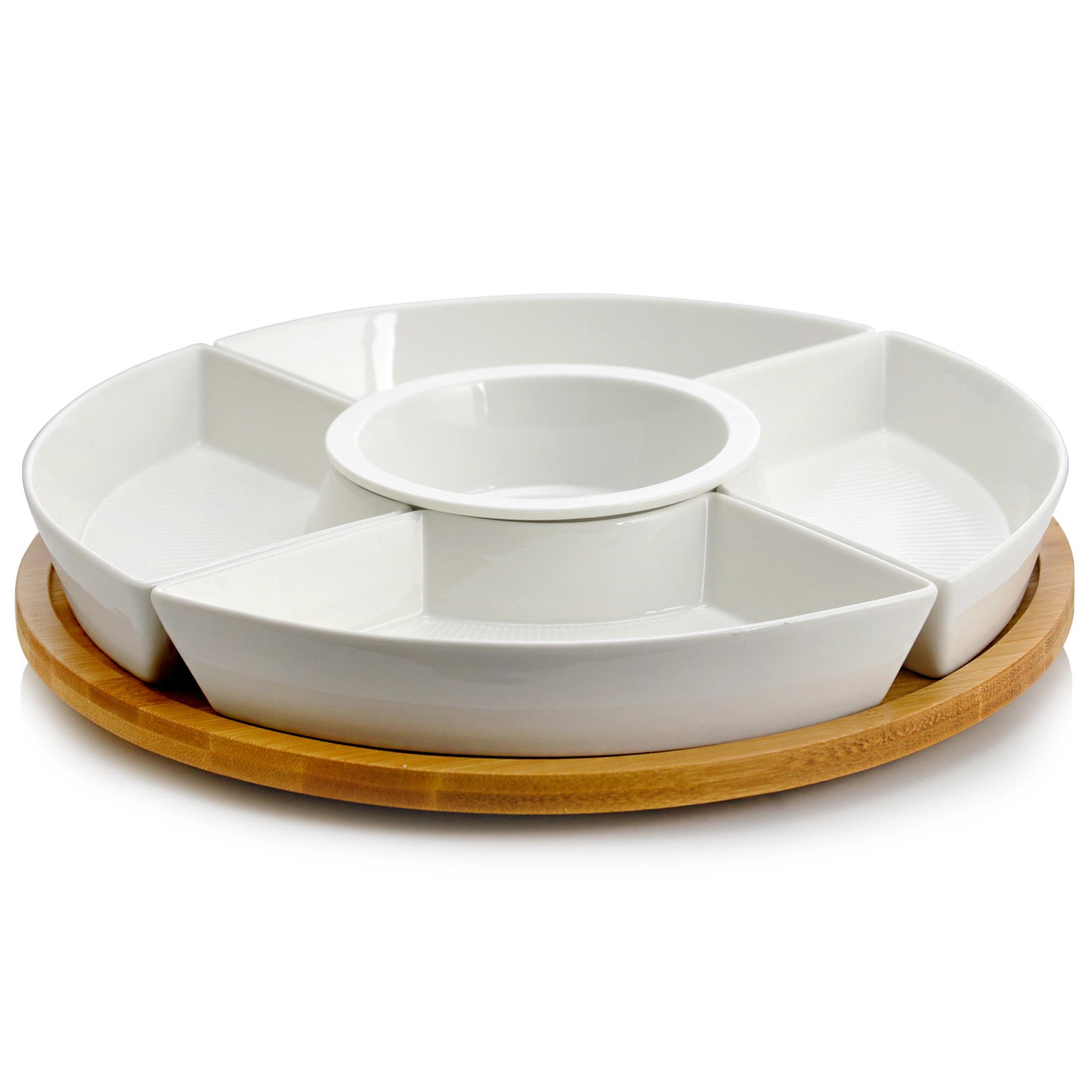 Elama Signature 12 1/4 Inch 6pc Lazy Susan Appetizer and Condiment Server