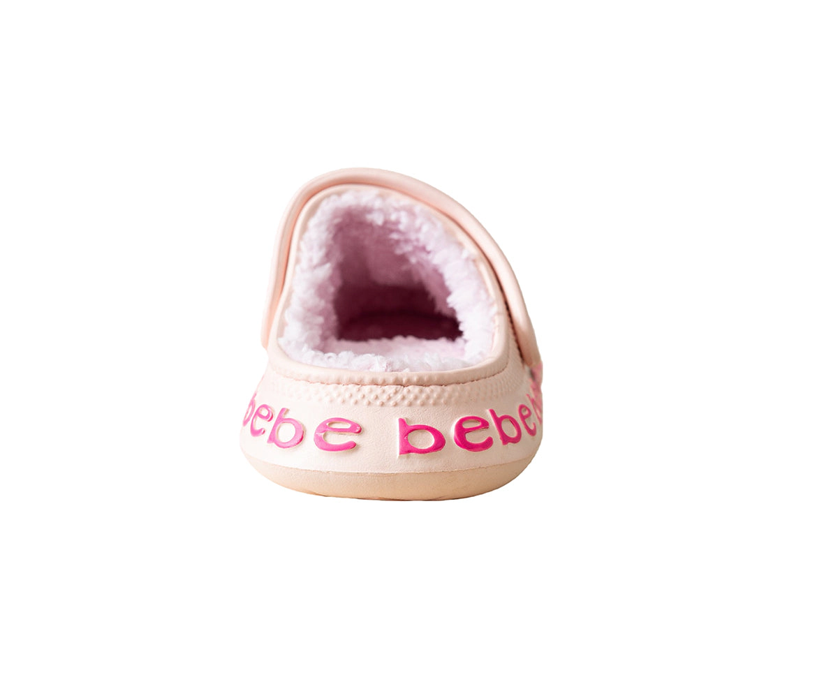 Bebe Girl's EVA Clog with Charms Sherpa Lining