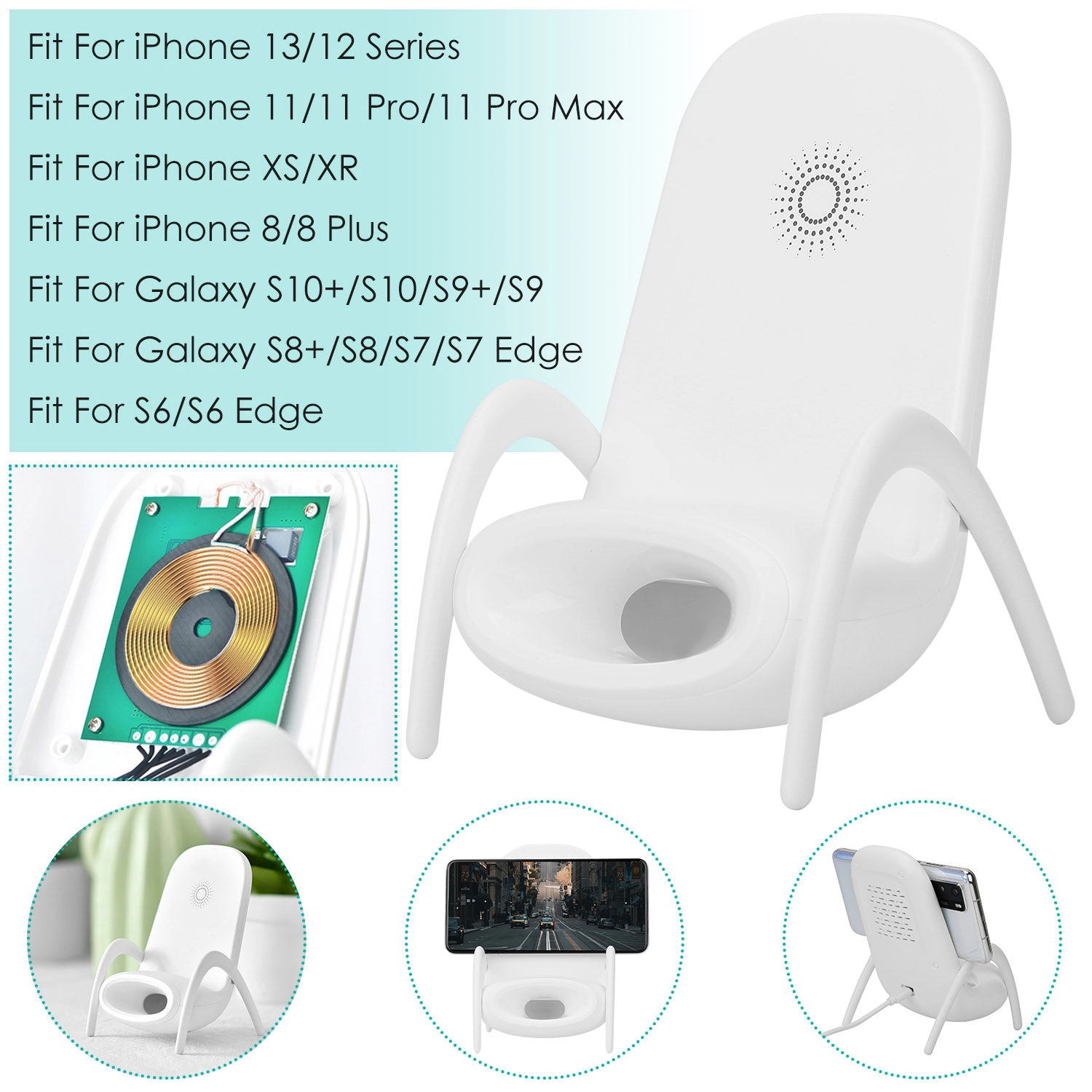 GBruno Wireless Charging Mini Chair Phone Stand