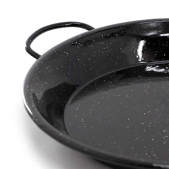 Oster Castillo 15 Inch Enameled Steel Paella Pan in Speckled Black
