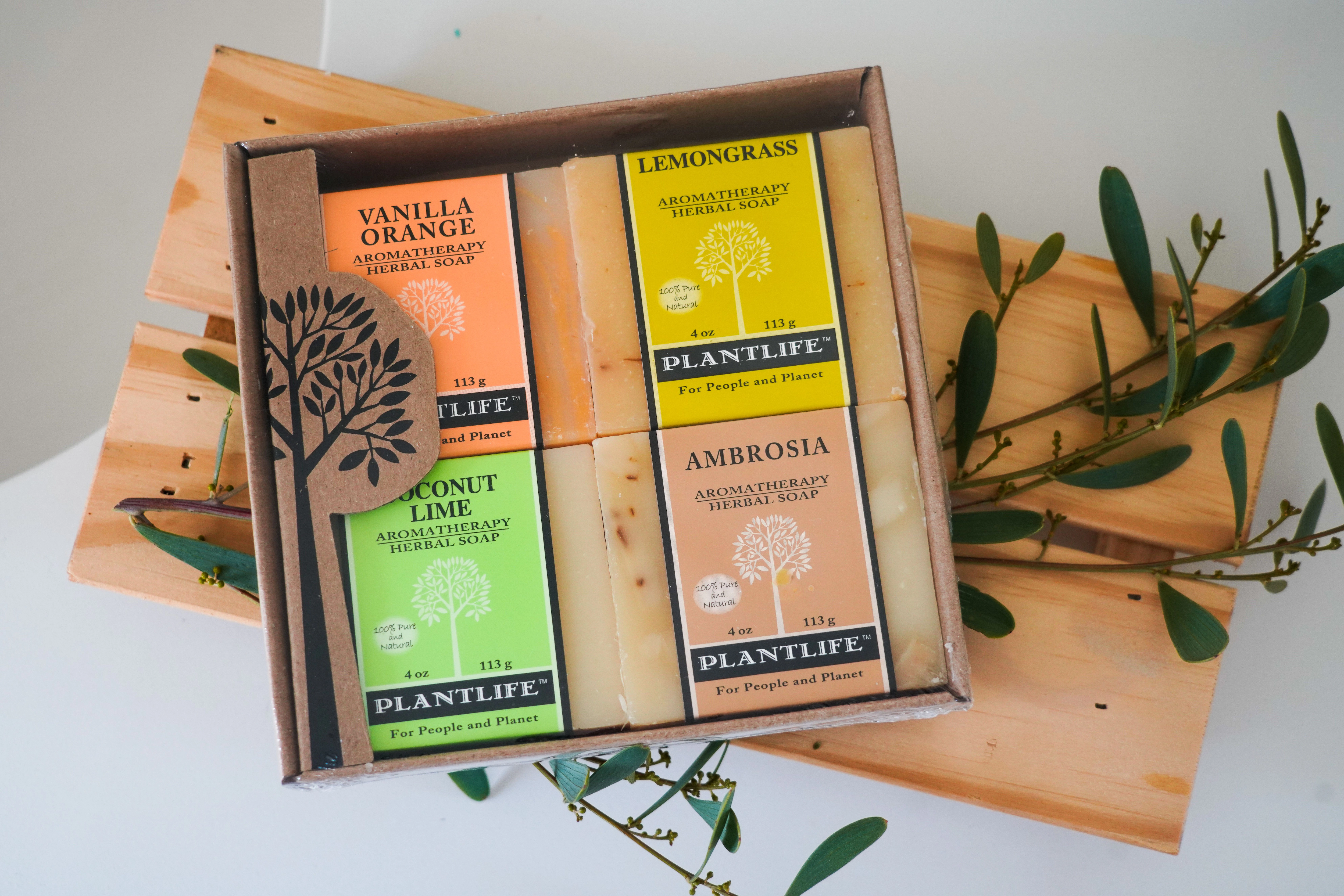 Plantlife Fruit Aromatherapy Herbal Soap 4-Pack Gift Set
