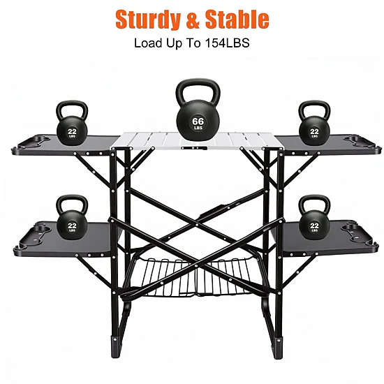 GBruno Folding Camping Kitchen Table With Lamp Post