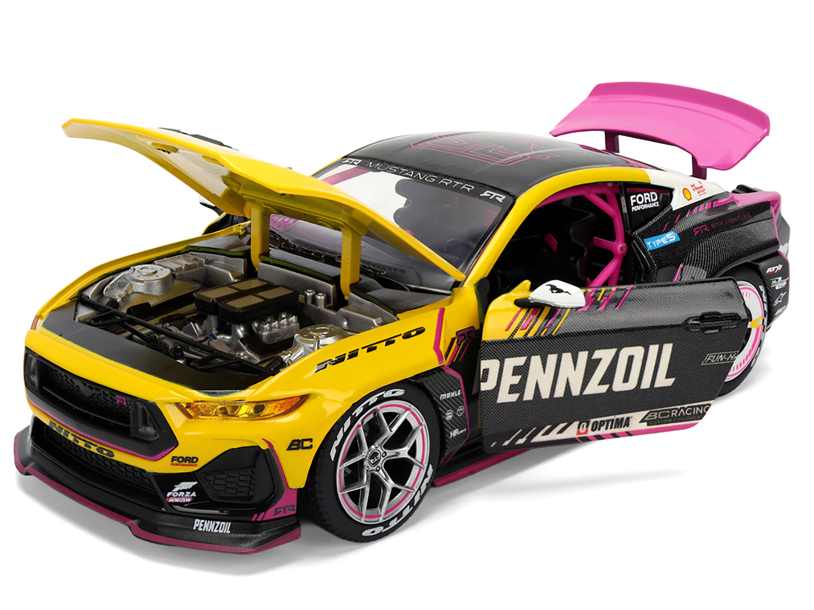 Jada Collectible Ford Mustang Rtr #213 Ben Hobson "Pennzoil" "Formula Drift Pro Championship" (2025) With Lights
