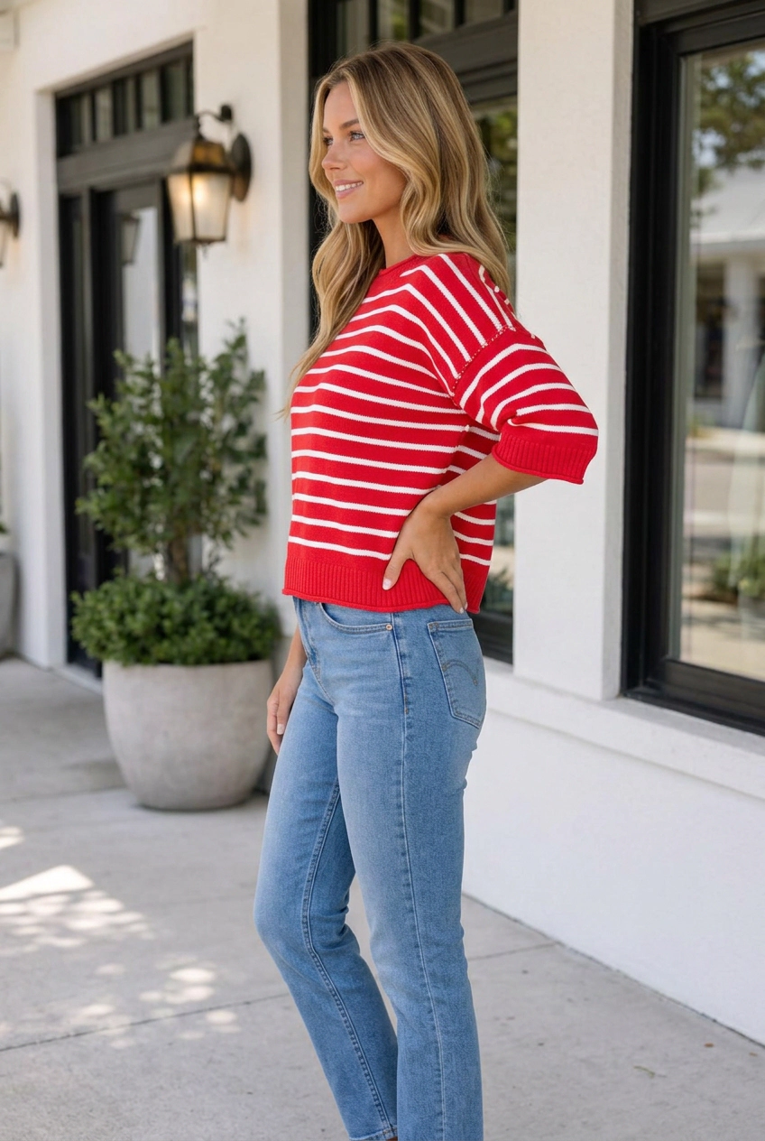 Threaded Pear Women's Kamila Sleeve Relaxed Knit Sweater