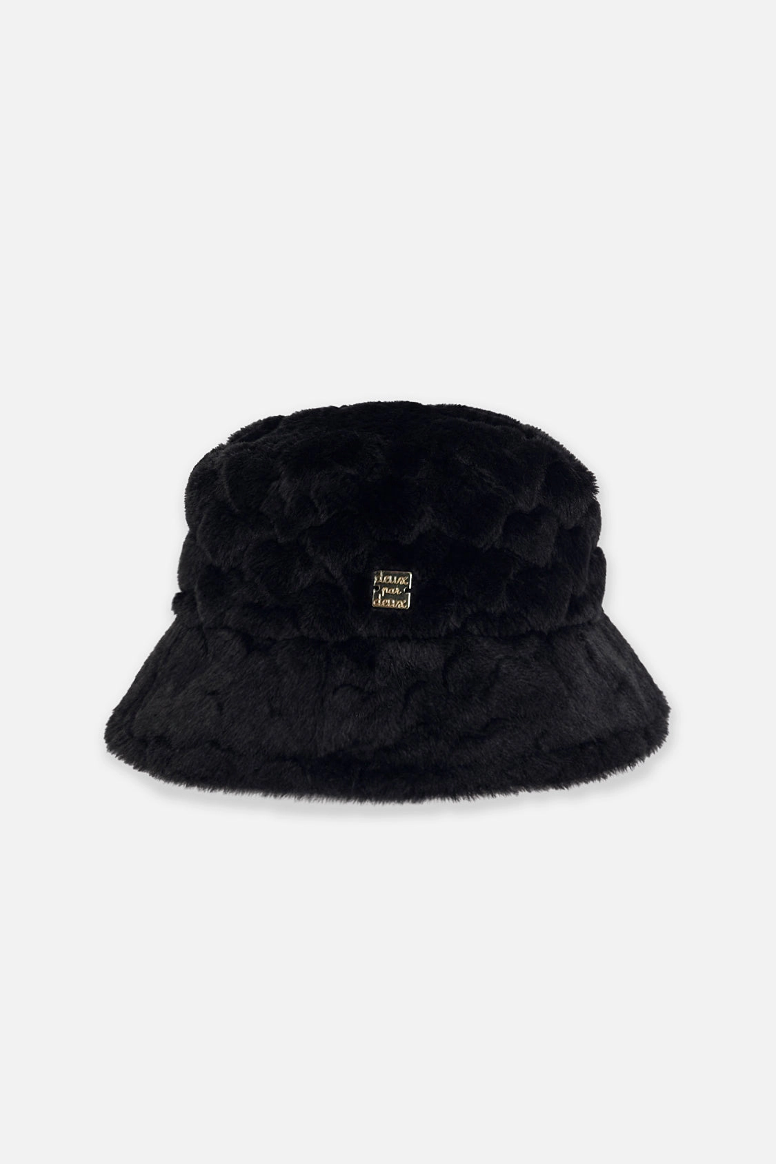 Deux par Girls Wide Brim Faux Fur Bucket Hat