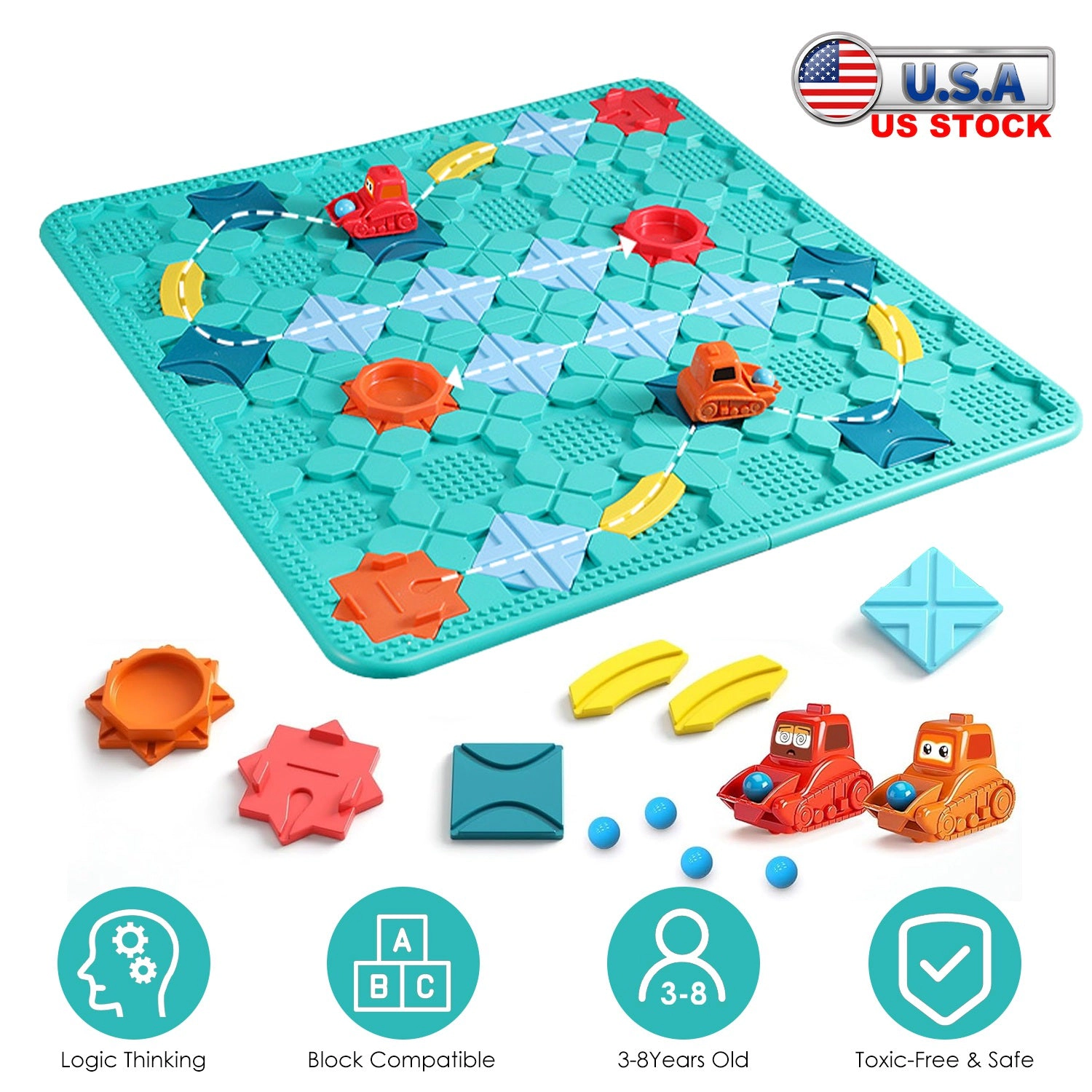 GBruno Montessori Road Builder Puzzle STEM Toy