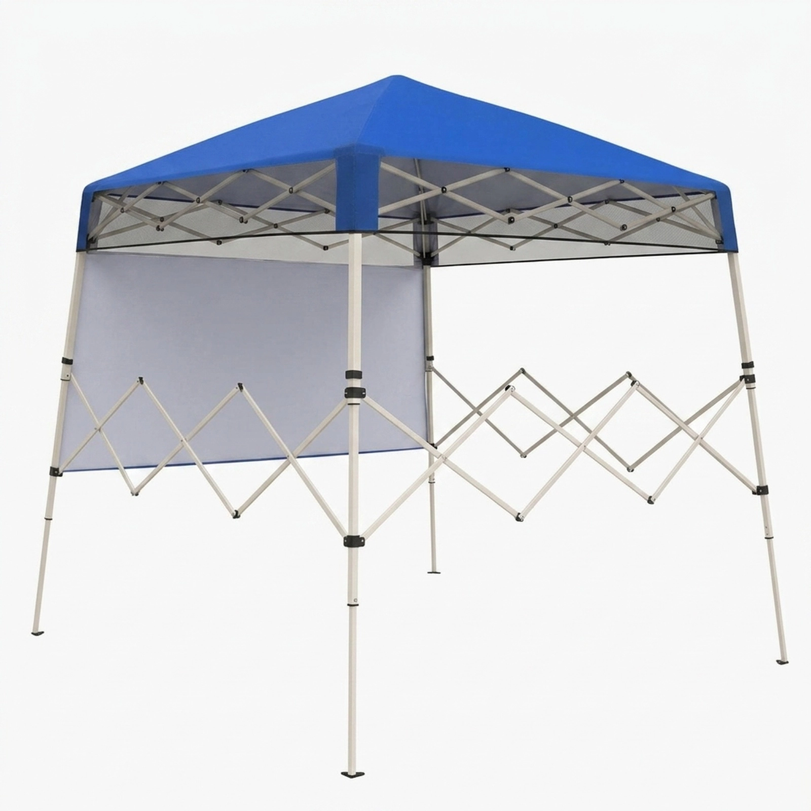 SUGIFT Blue Slant Leg Pop Up Canopy Tent with 1 Half Sidewall and 4 Ground Stakes 7-ft W 7-ft D 7.4-ft H