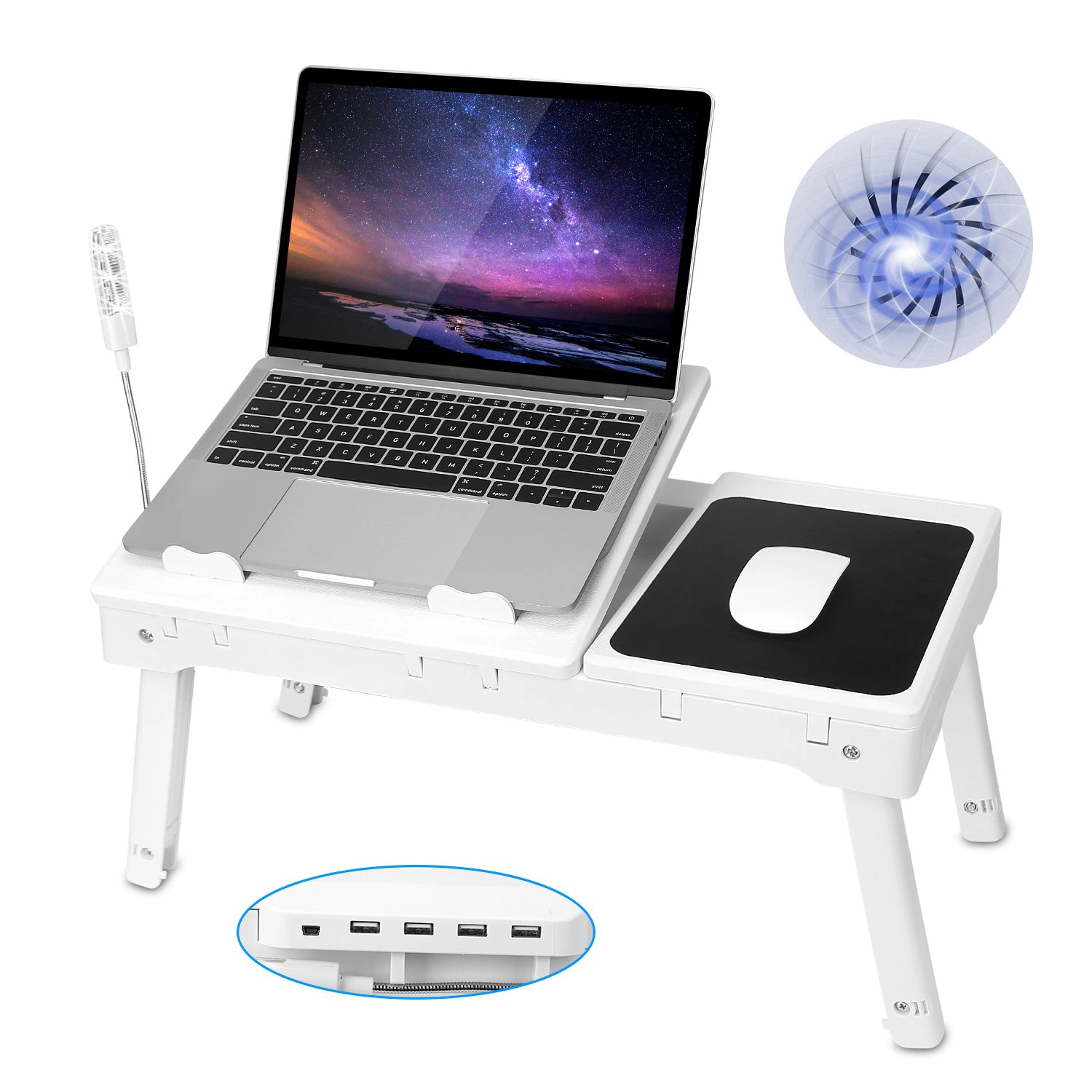 GBruno Adjustable Laptop Table With Cooling Fan