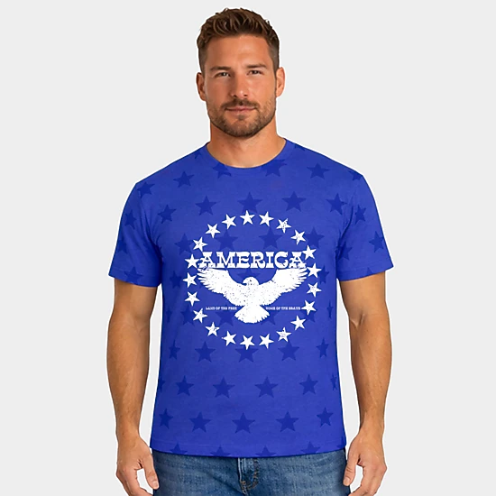 Simply Sage Market - America Circle Stars - Men's Short Sleeve Star Tee
