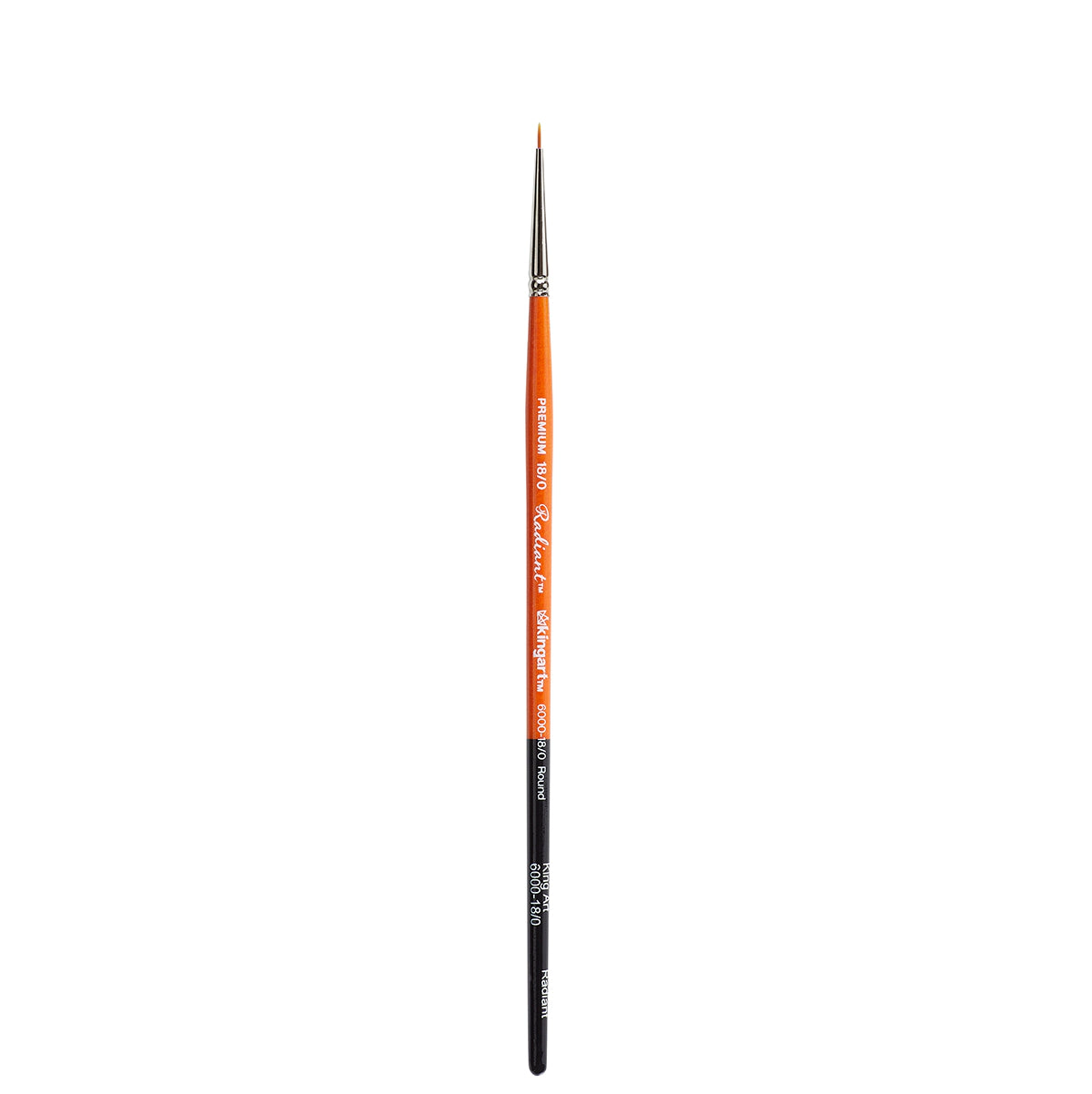 KINGART Radiant 6000 Round Golden Synthetic Brush - Short Handle, Orange and Black
