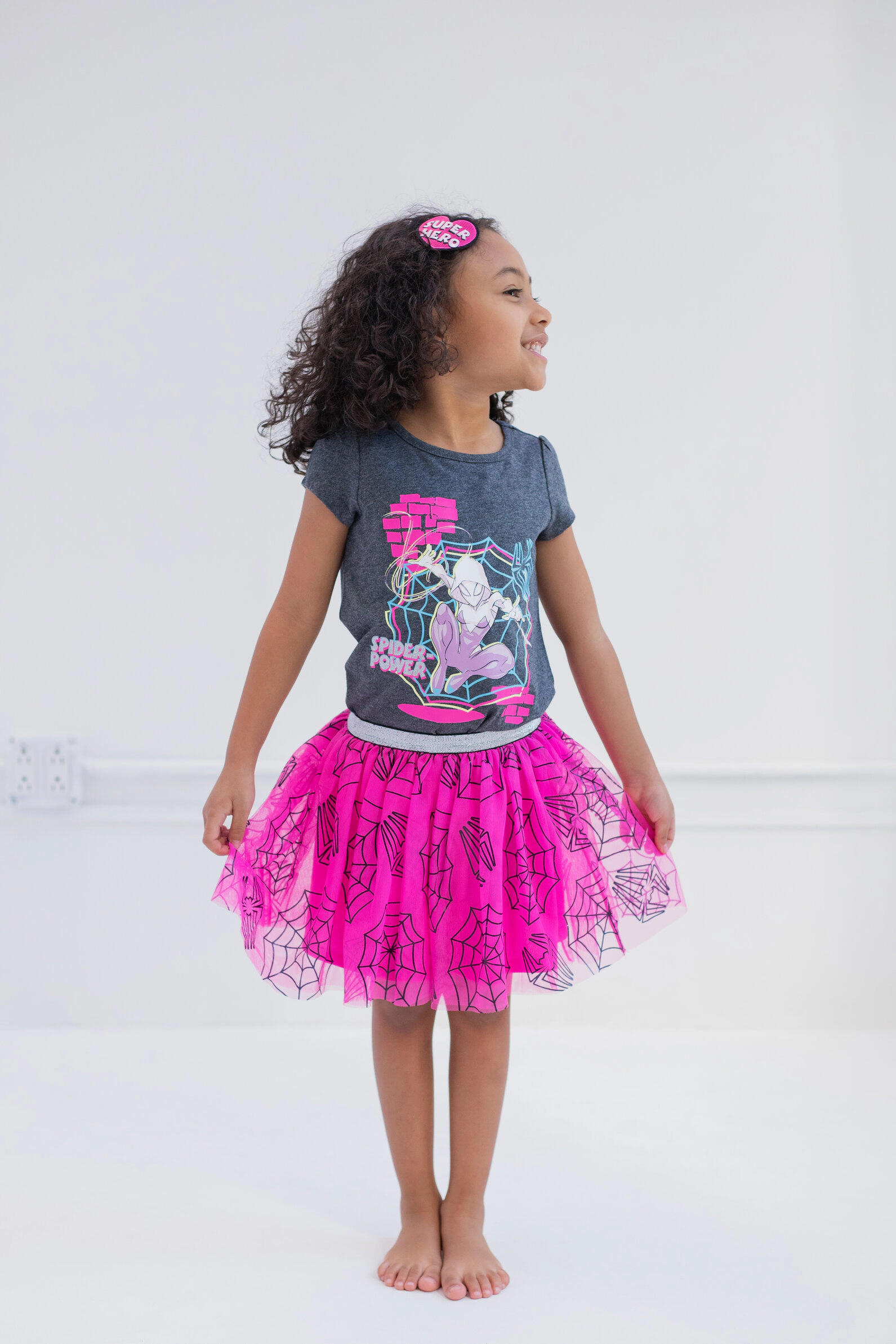 Marvel Spider-Verse Ghost-Spider Girls' T-Shirt and Tutu Skirt Set