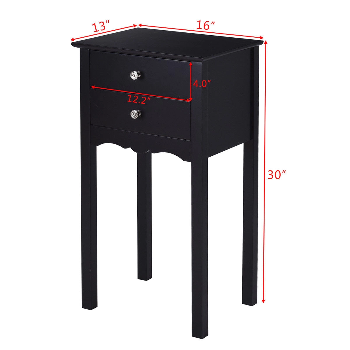 LJG Side Table End Accent Table with 2 Drawers