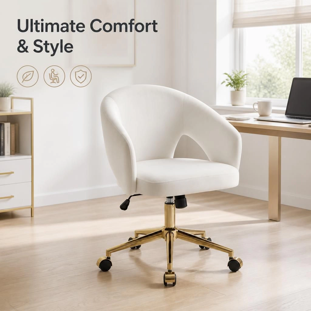 GOODSILO Upholstered Velvet Compact Office Task Chair