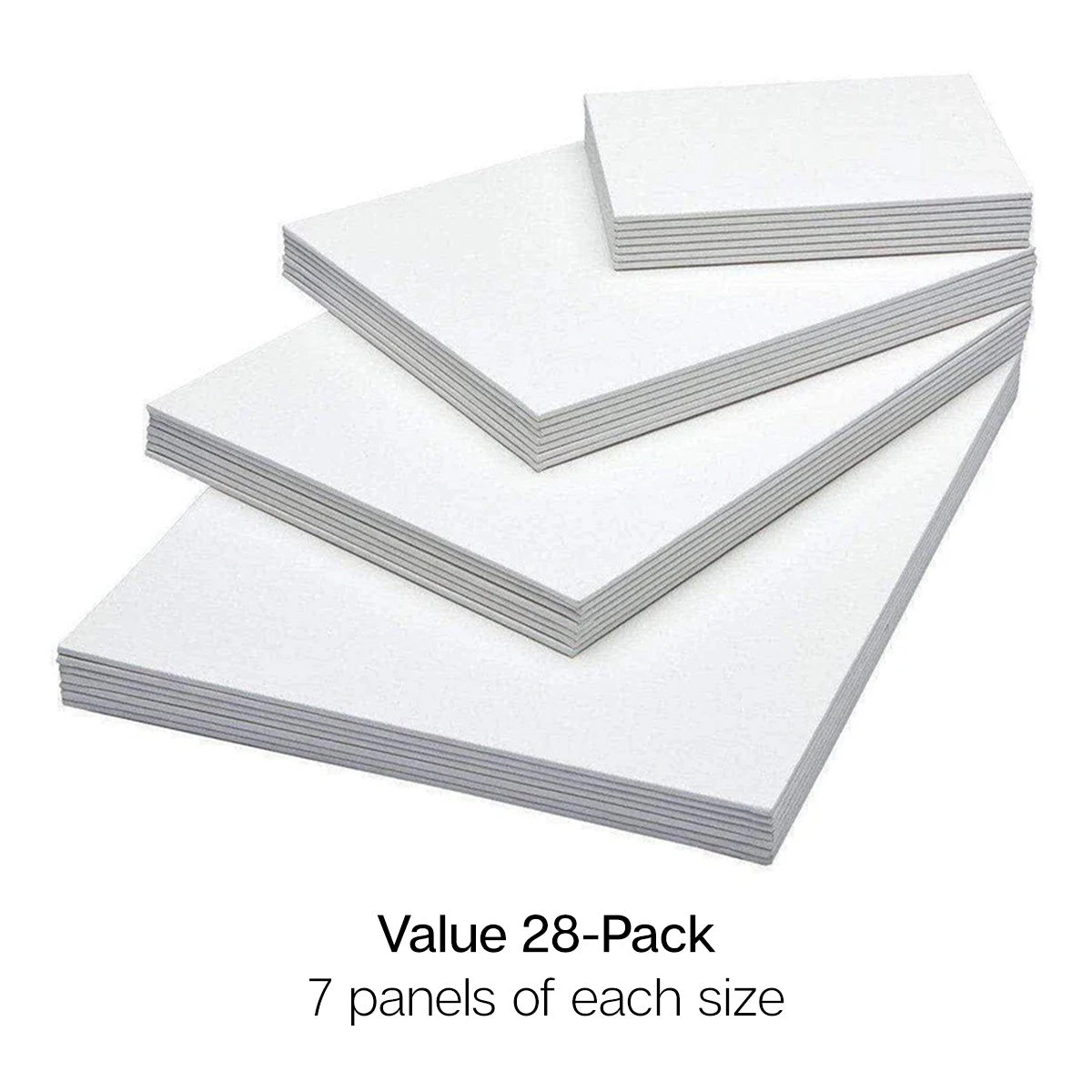 KINGART Canvas Panels Rectangular Mixed Sizes 28-Pack - 5x7, 8x10, 9x12, 11x14