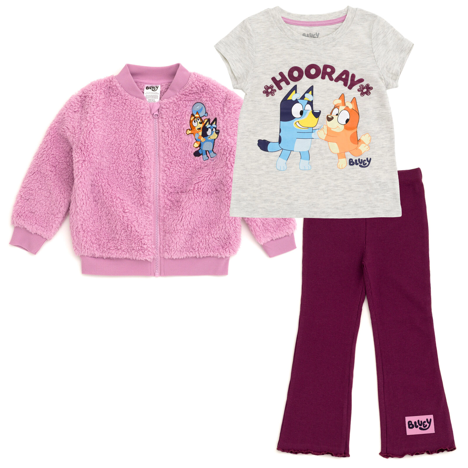 Bluey Girls' Zip-Up Jacket and Pants Set