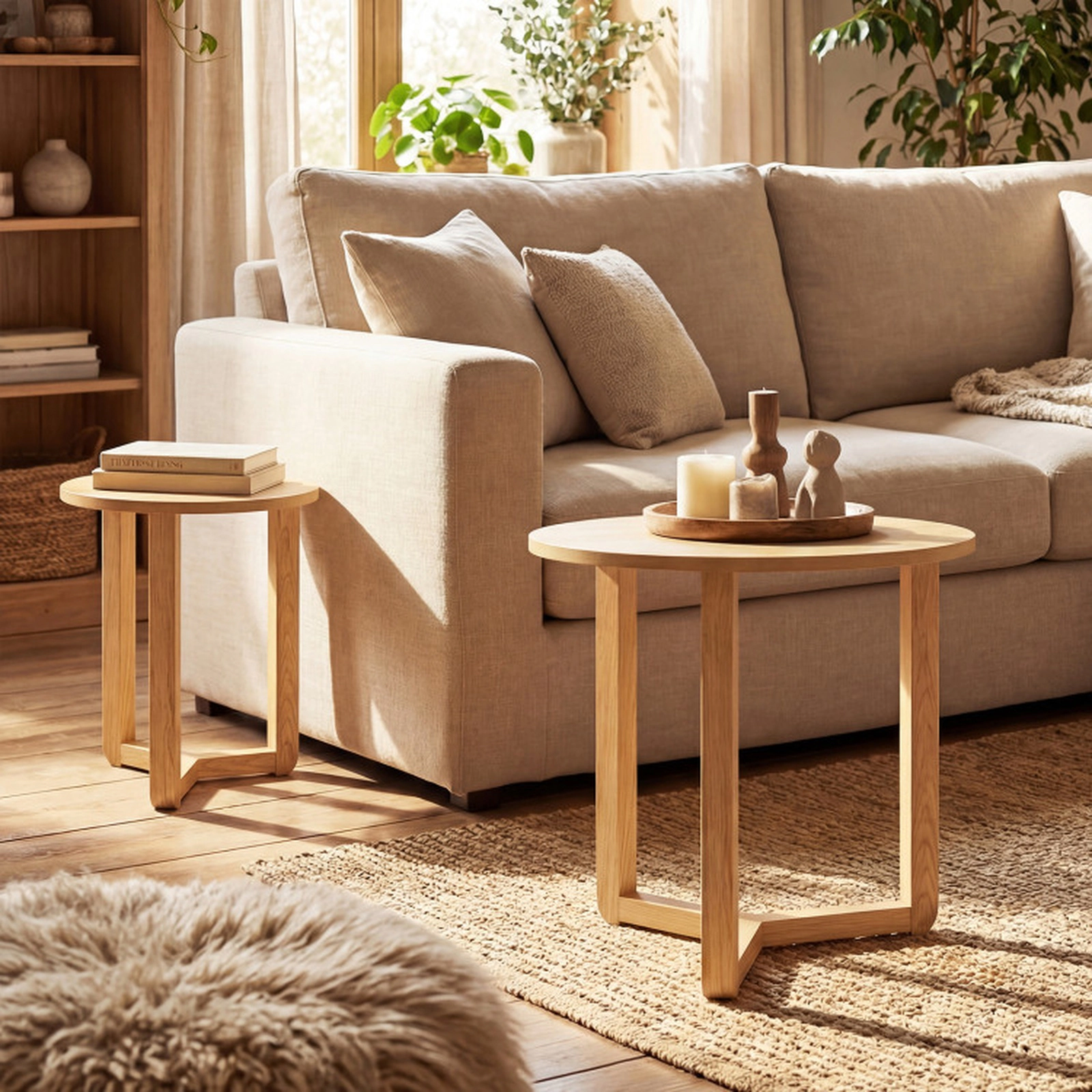 SUGIFT Round Nesting Coffee Table Set of 2