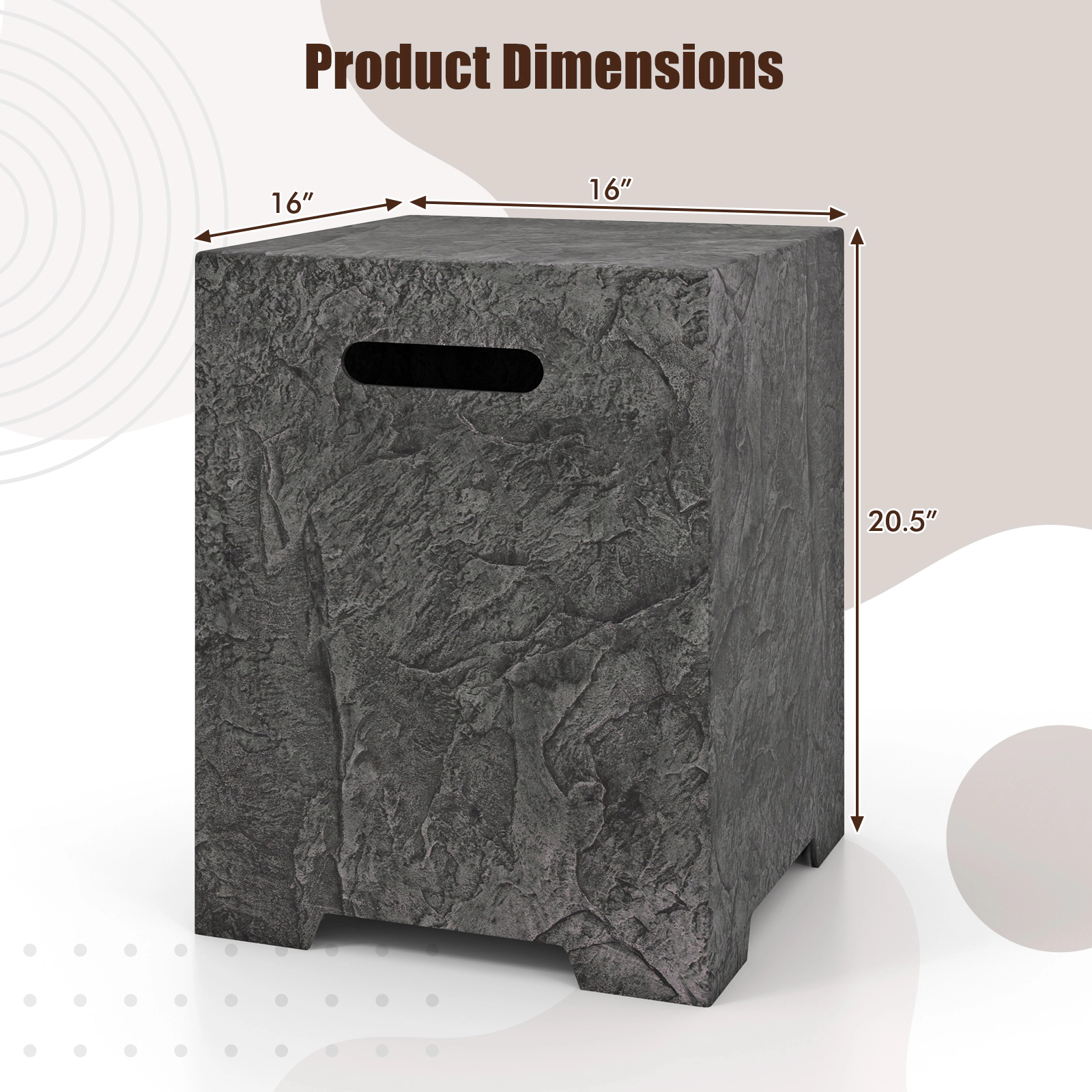 SUGIFT Propane Tank Cover Side Table for 20-lb Gas Cylinder Outdoor Fire Pit Gray