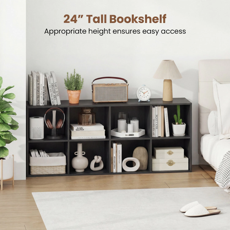 Hivvago 8-Cube Bookcase Bookshelf with 2 Anti-Tipping Kits Storage Organizer