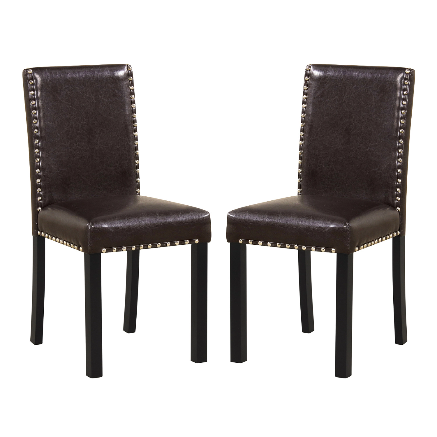 LJG Set of 2/4 Dining Chairs Faux Leather Upholstered Parsons Kitchen