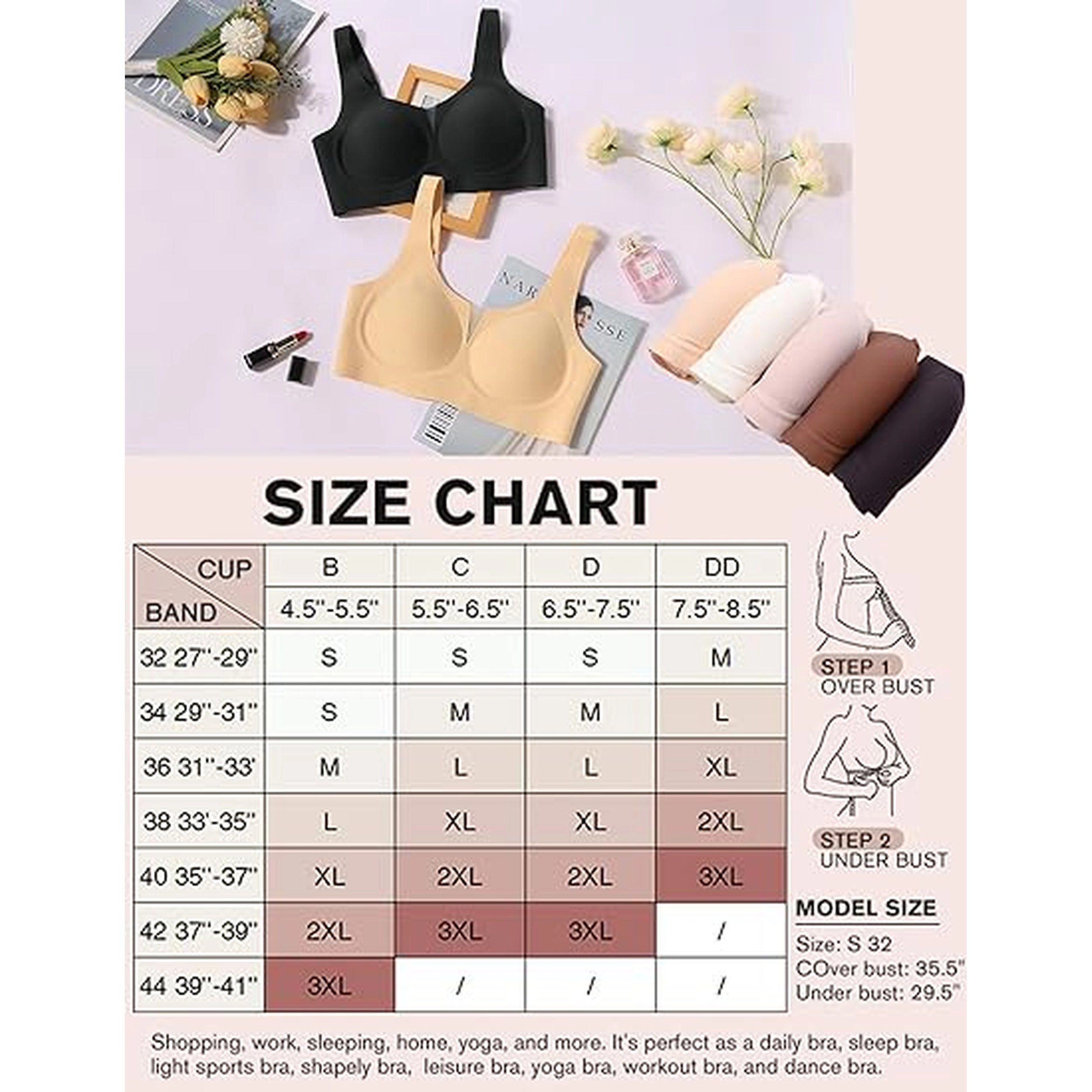 Avidlove Women's Wireless Full Coverage Seamless Bra