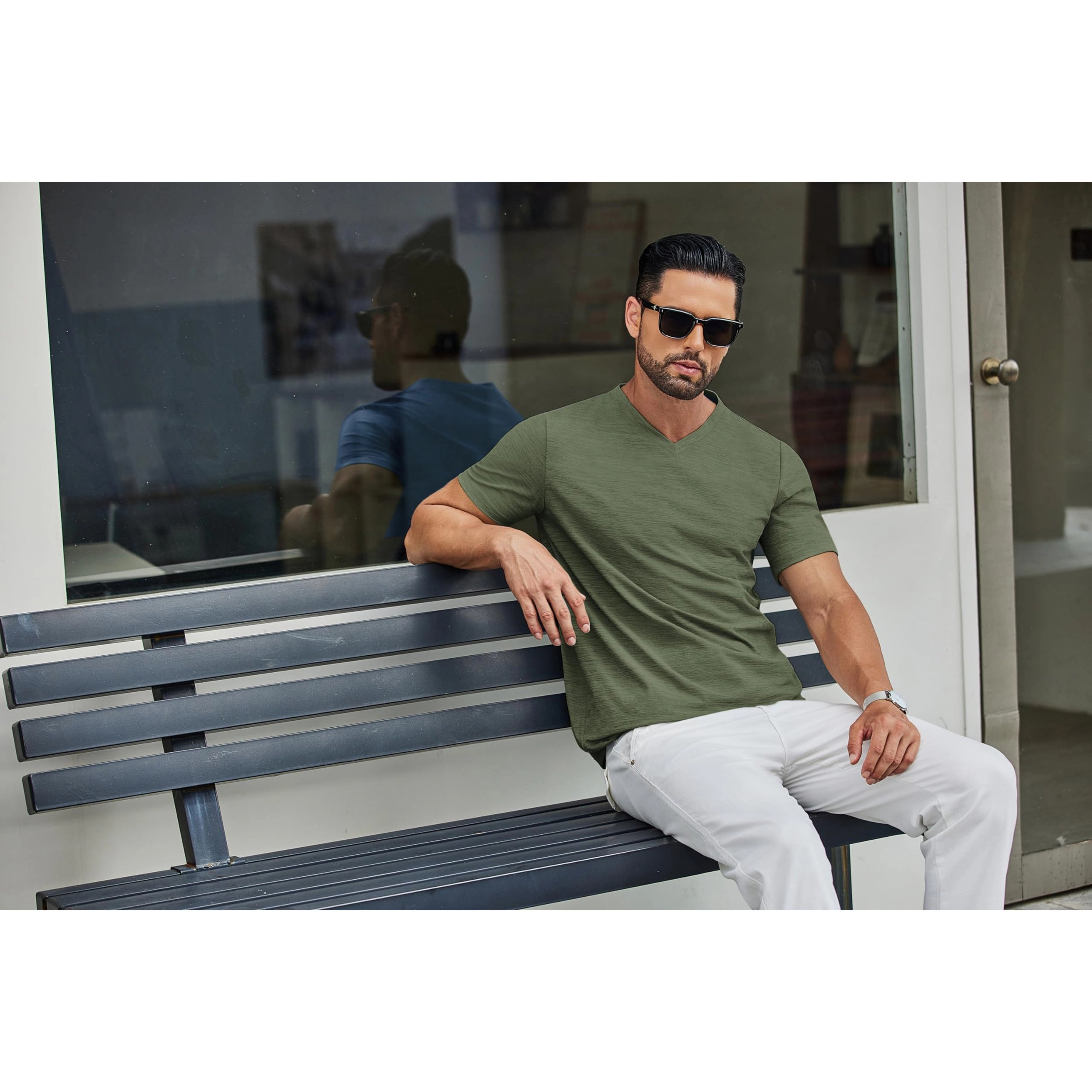COOFANDY Men's Regular Fit V Neck Short Sleeve T-Shirt