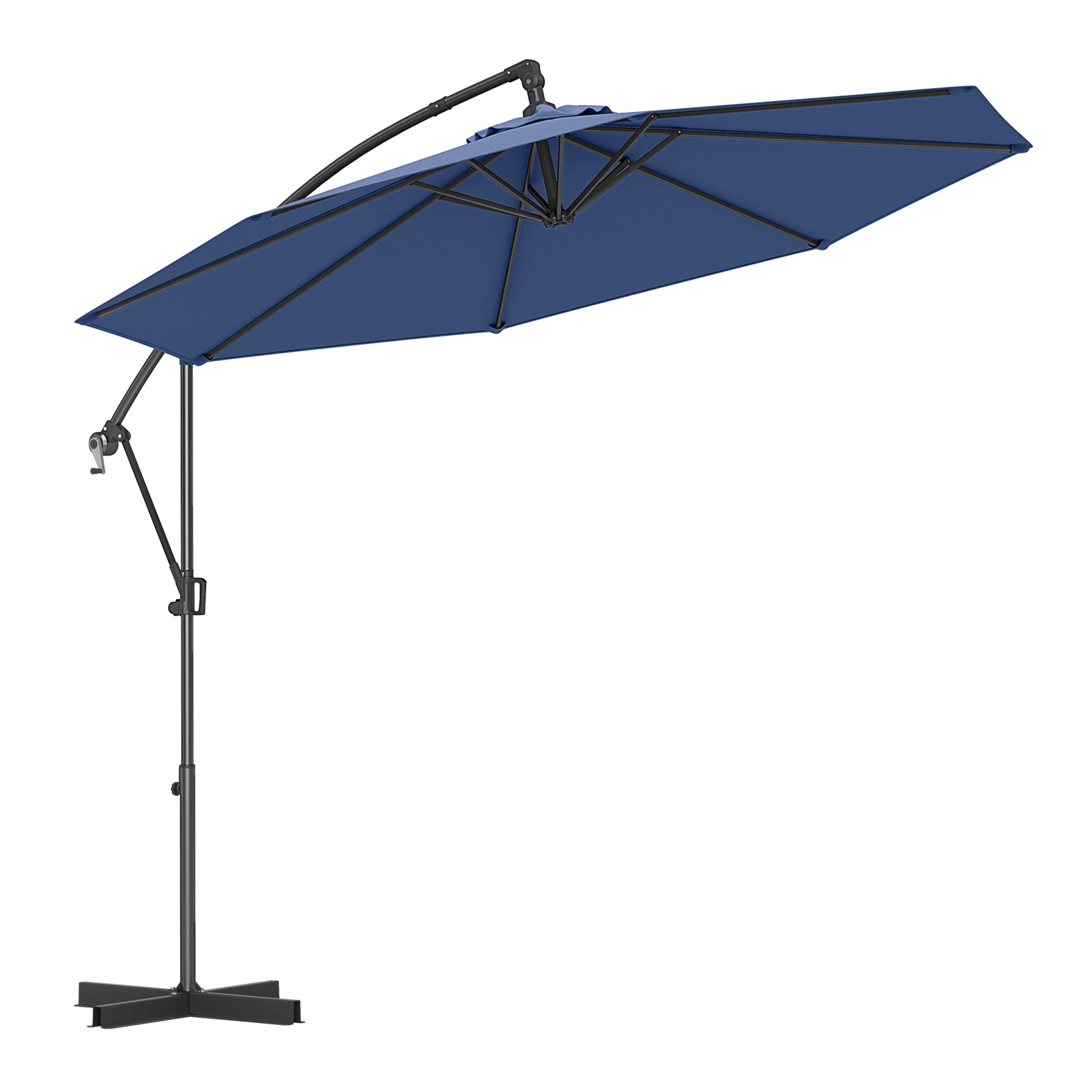 SUGIFT 10 ft Offset Hanging Umbrella with Infinite Tilt and 360 Degree Rotation