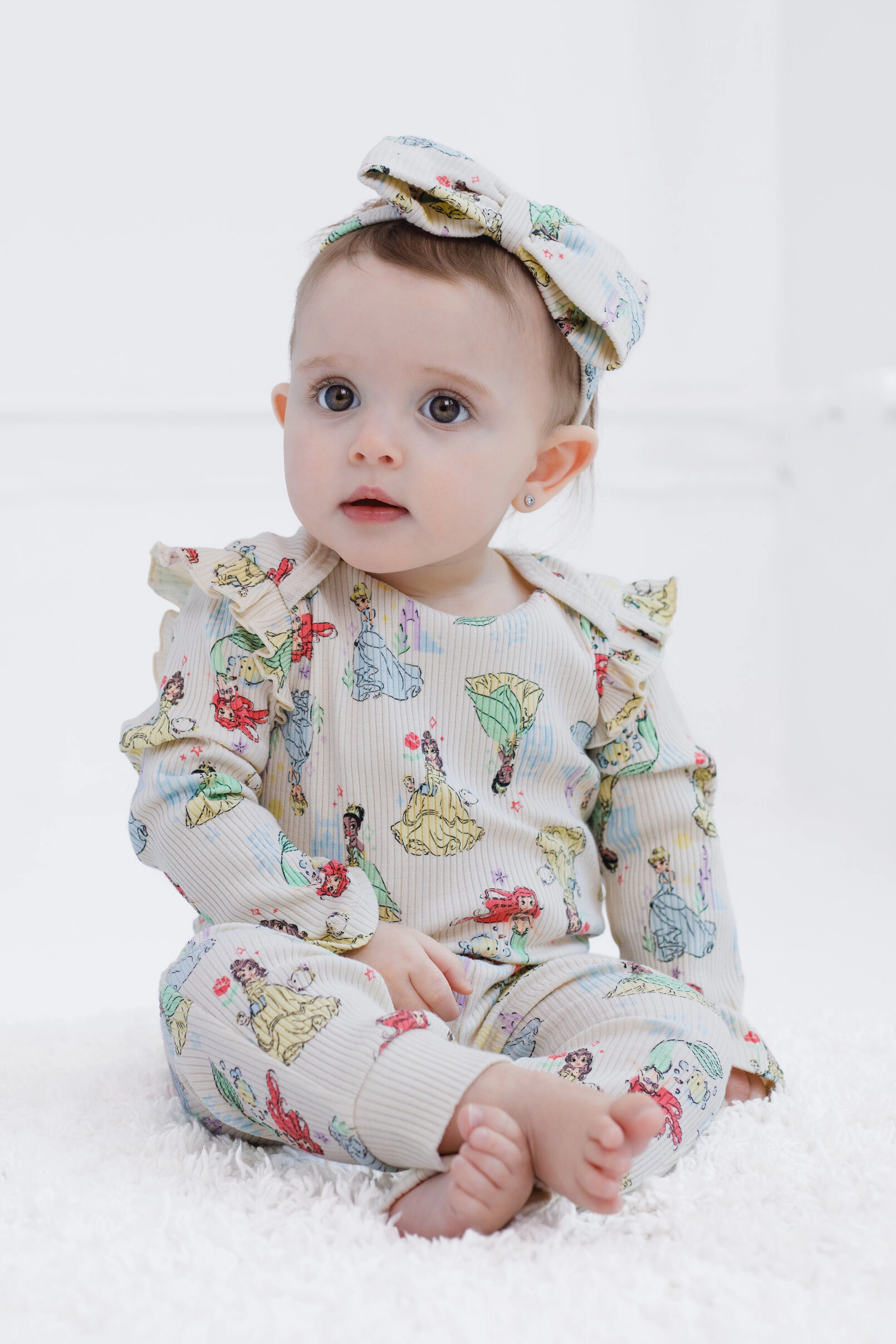 Disney Baby Girls' 3-Piece Bodysuit and Pants Set