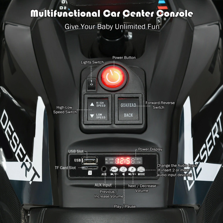 Hivvago 12V Kids Electric 4-Wheeler ATV with 2 Speeds and LED Lights