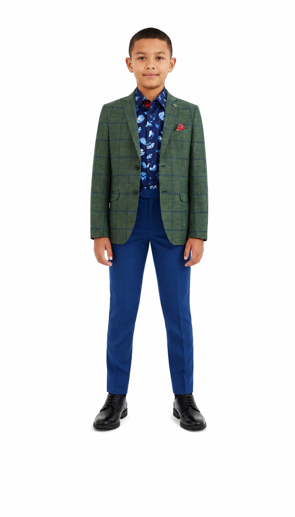 Elie Balleh Boys Slim Fit Elie Balleh Boys' Plaid Jacket